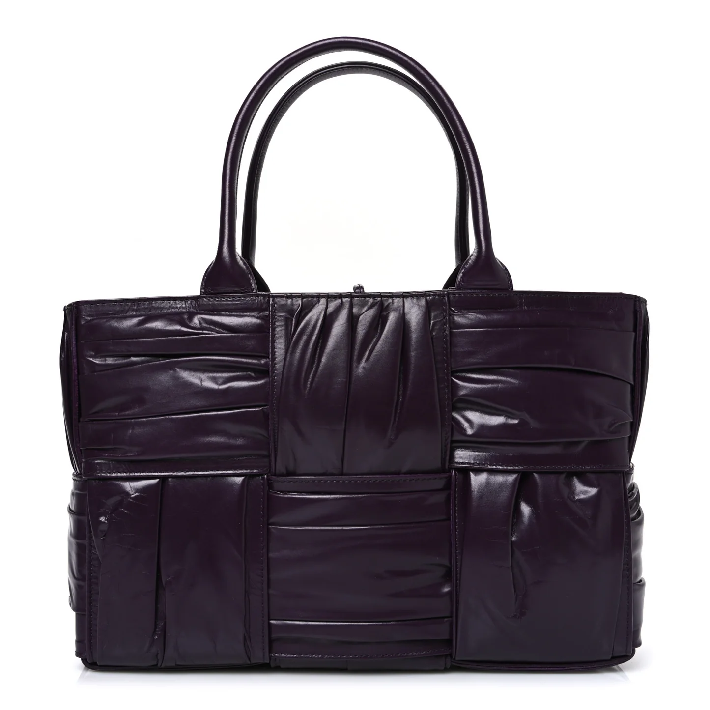 Bottega Veneta Foulard Intrecciato Pleated Medium Arco Tote Dark Mystic