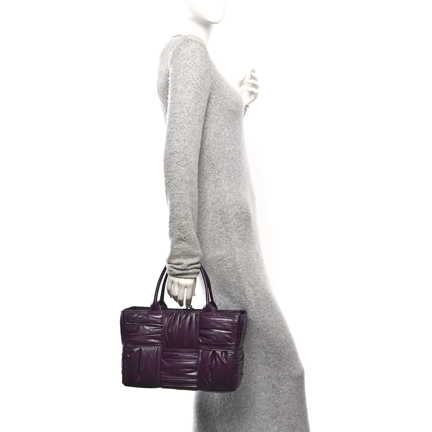 Bottega Veneta Foulard Intrecciato Pleated Medium Arco Tote Dark Mystic — view 2