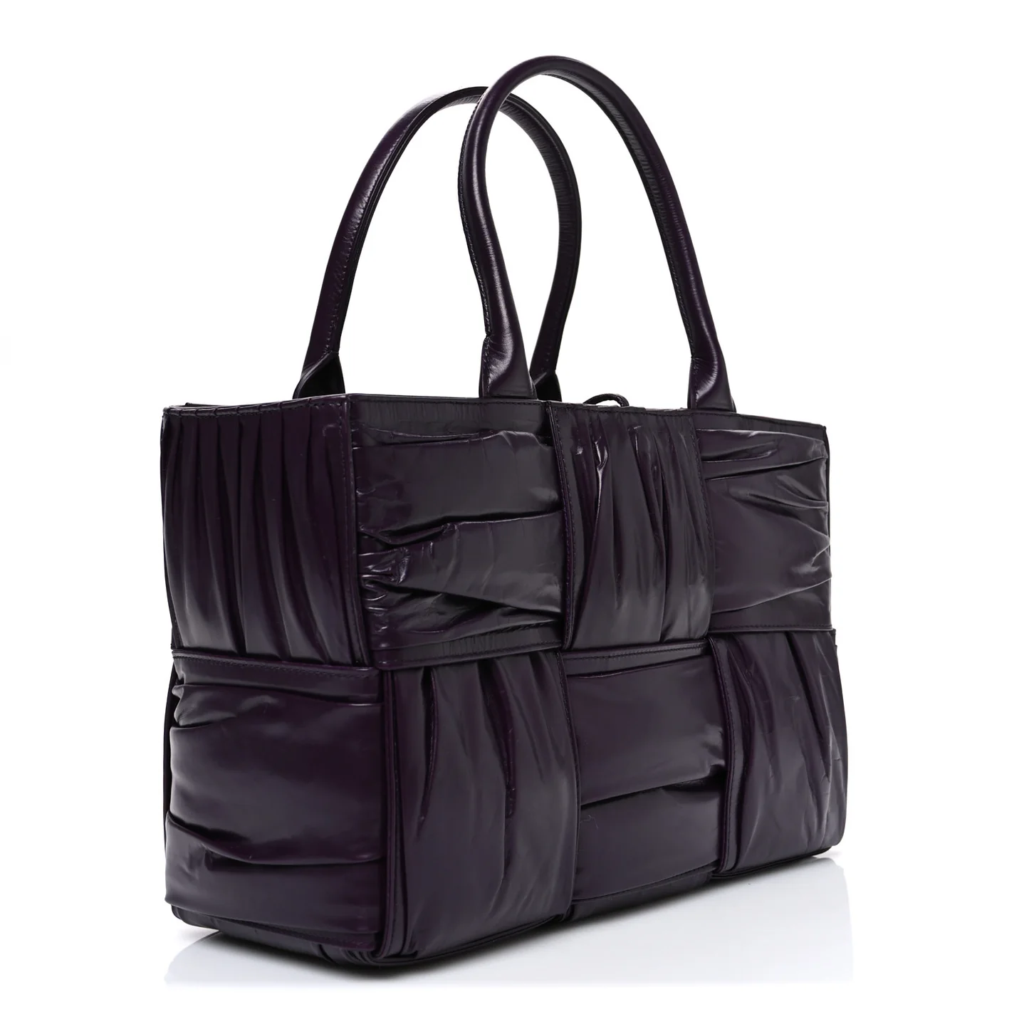 Bottega Veneta Foulard Intrecciato Pleated Medium Arco Tote Dark Mystic — view 4
