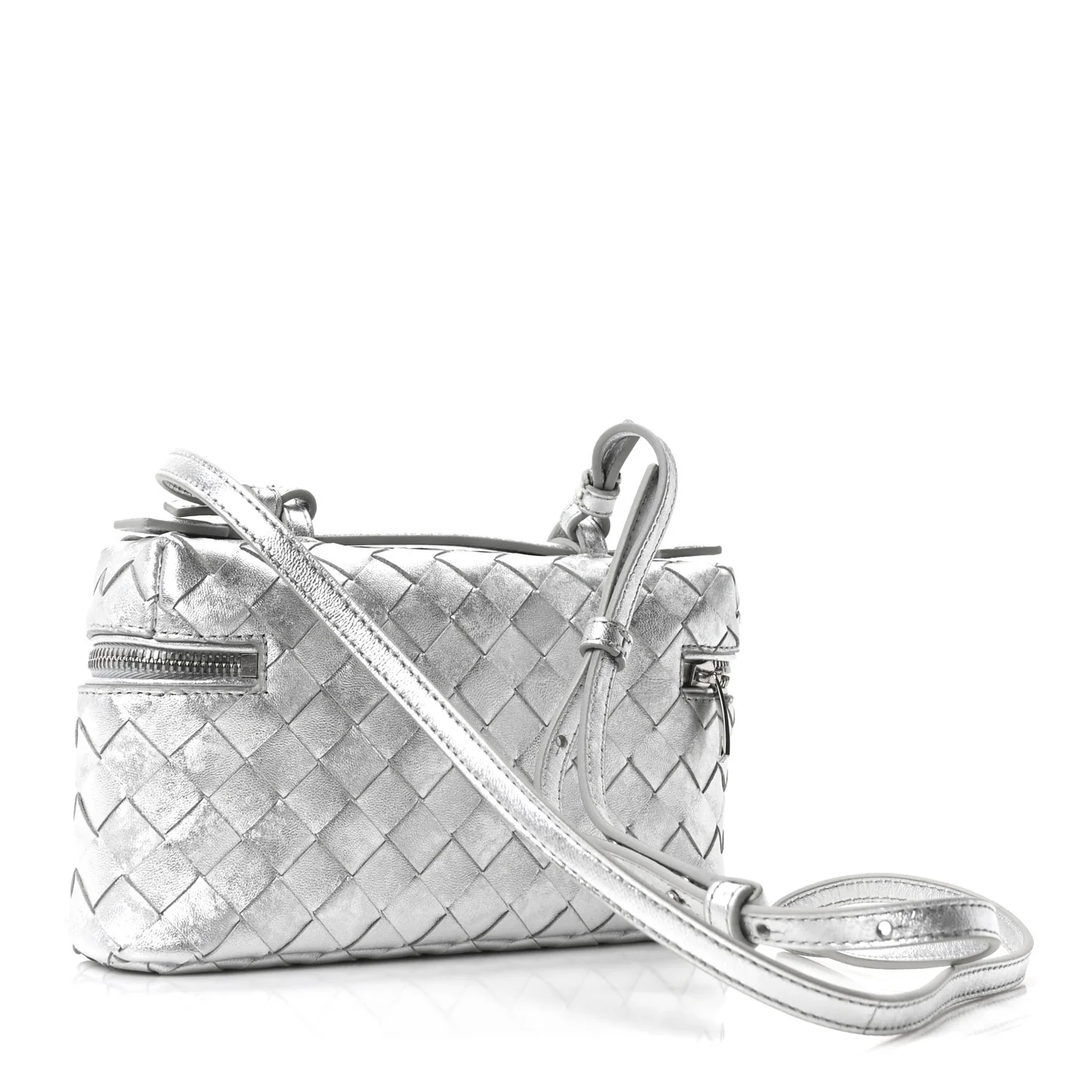 Bottega Veneta Laminated Nappa Intrecciato Bang Bang Vanity Case Silver — view 3