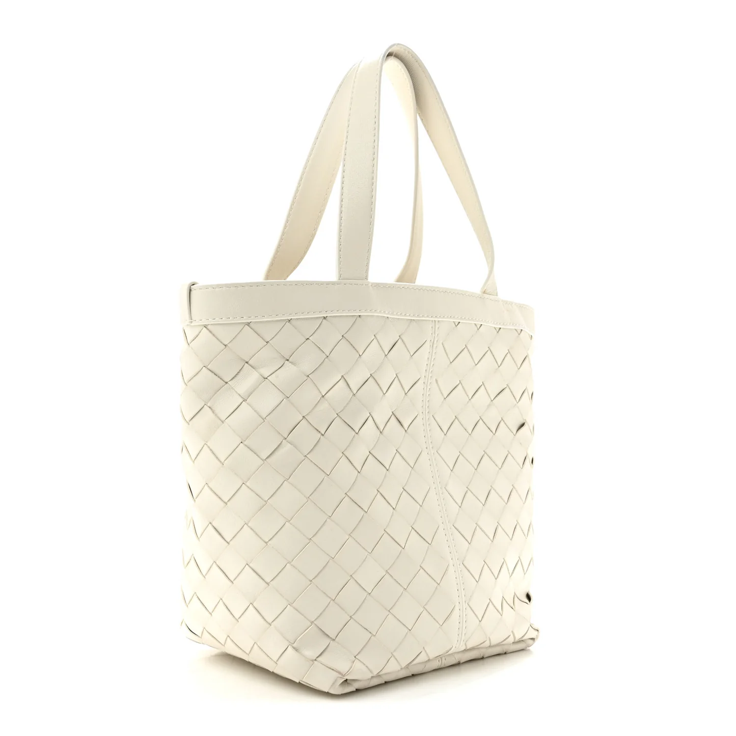 Bottega Veneta Nappa Intrecciato Small Flip Flap Tote Chalk