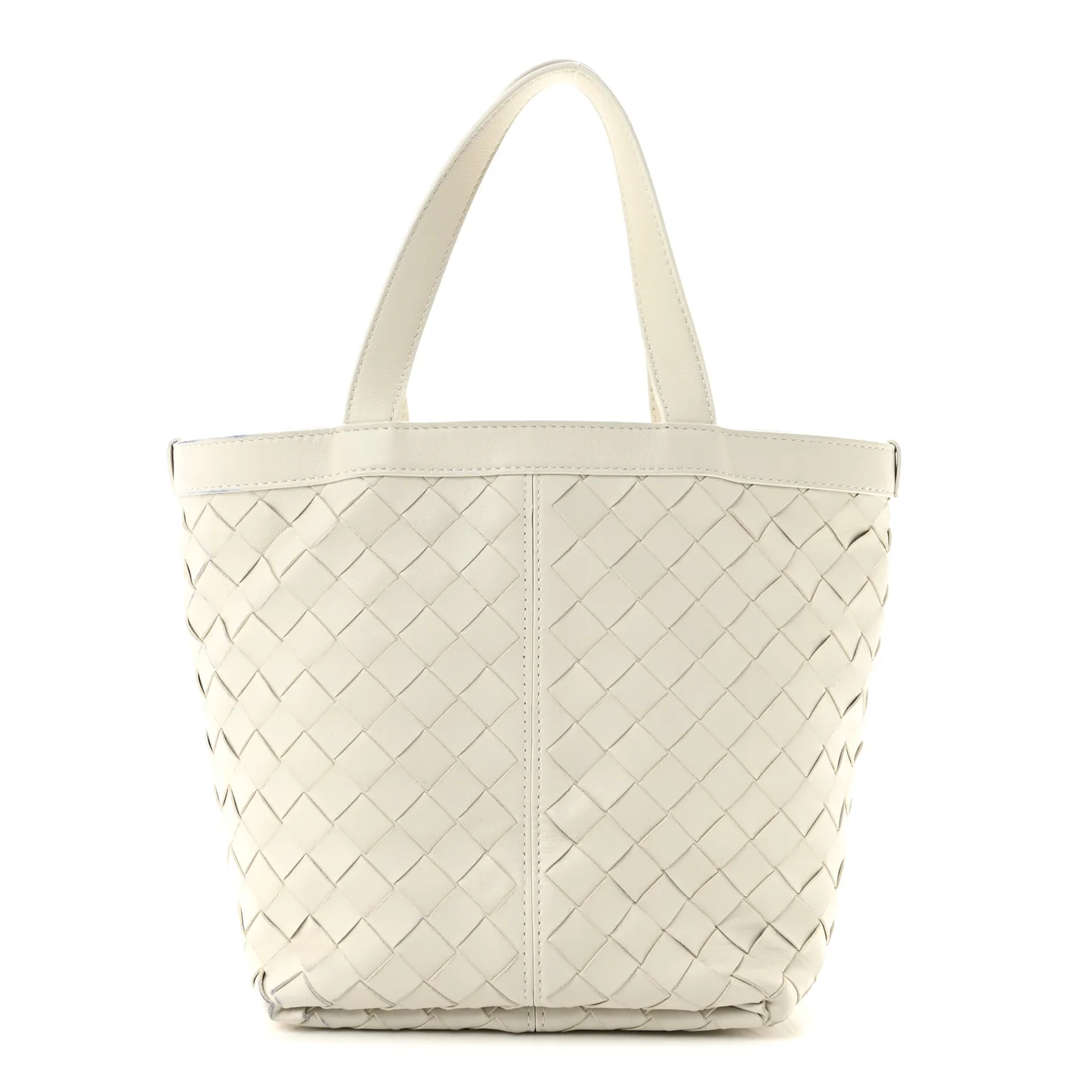 Bottega Veneta Nappa Intrecciato Small Flip Flap Tote Chalk — view 2