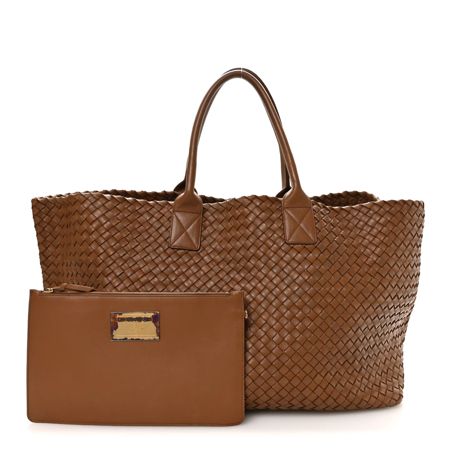 Bottega Veneta Nappa Intrecciato Large Heart Cabat White Tan