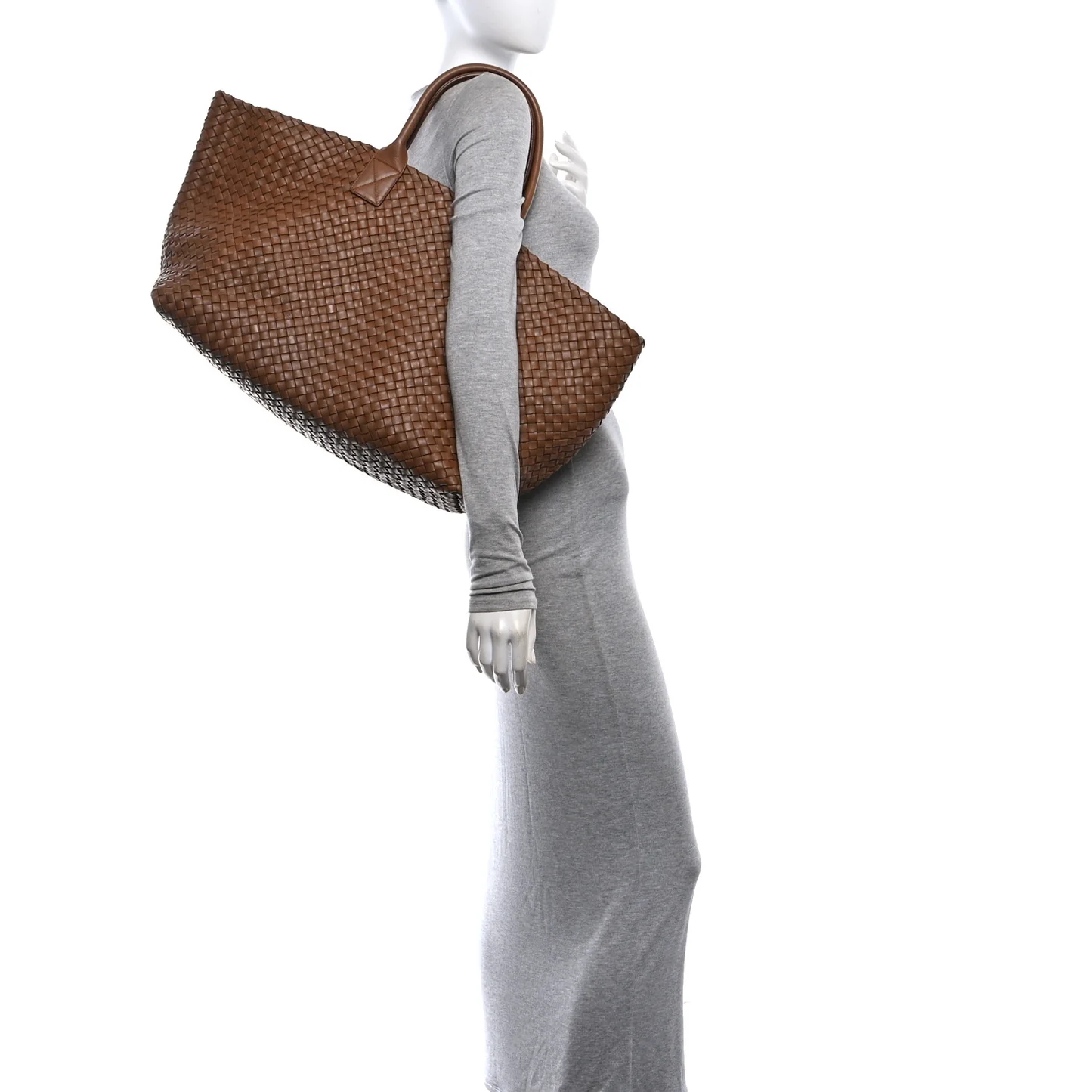 Bottega Veneta Nappa Intrecciato Large Heart Cabat White Tan — view 3