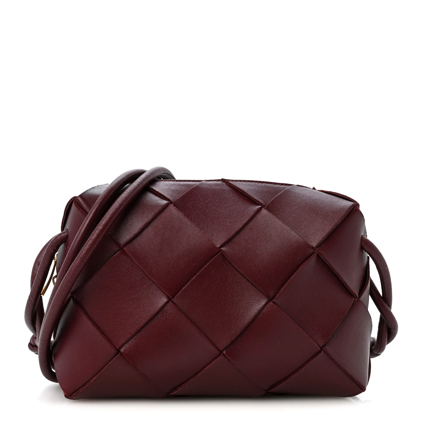 Bottega Veneta Lambskin Maxi Intrecciato Small Cassette Camera Bag Barolo — view 2