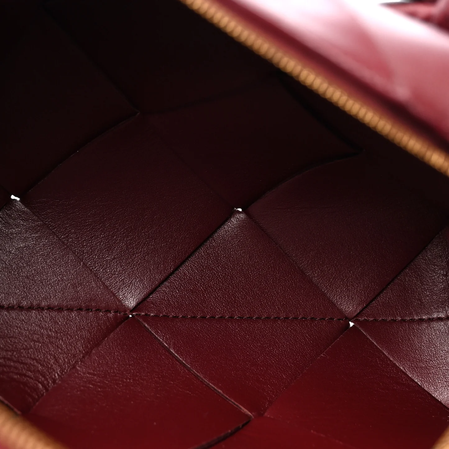 Bottega Veneta Lambskin Maxi Intrecciato Small Cassette Camera Bag Barolo — view 5
