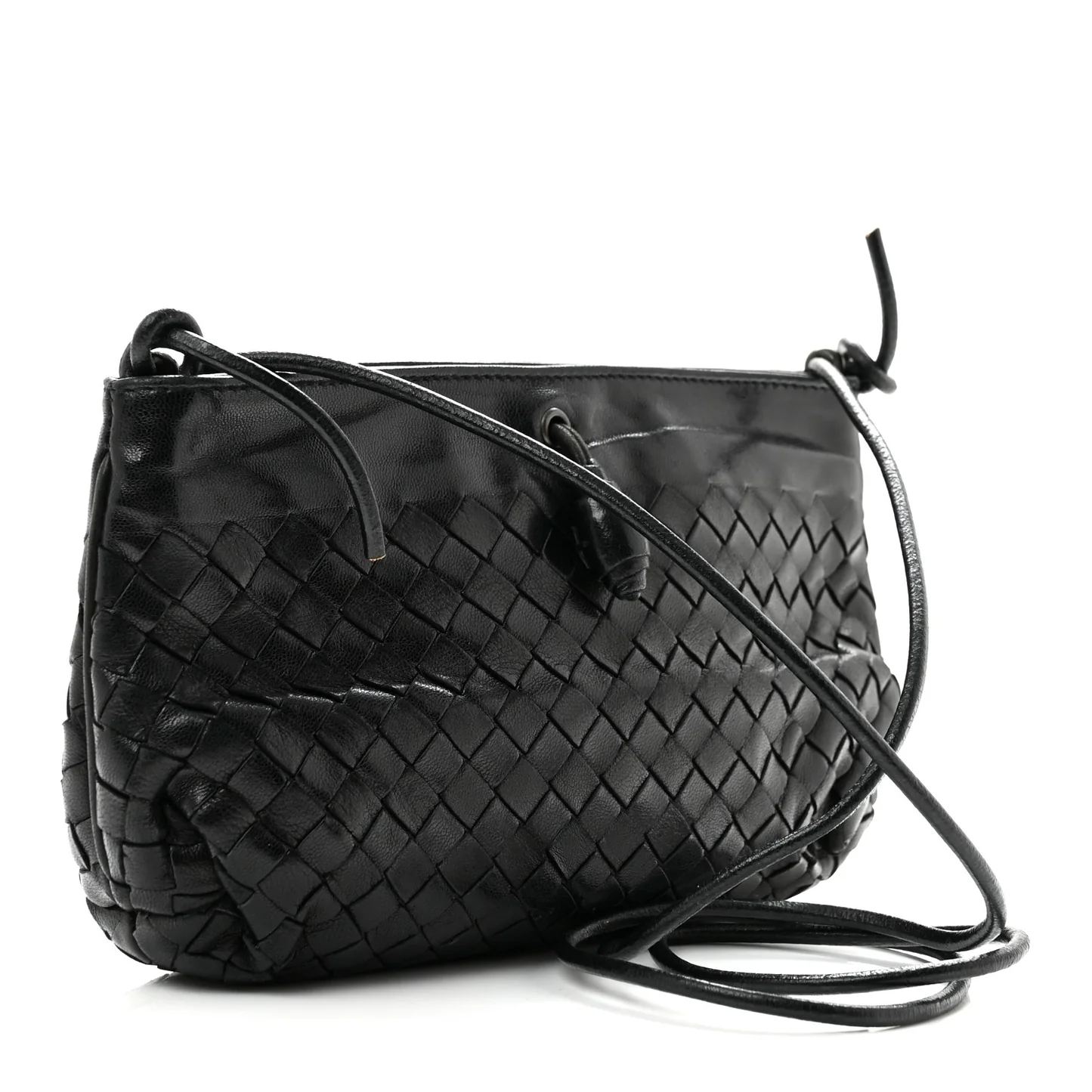 Bottega Veneta Nappa Intrecciato Mini Shoulder Bag Black