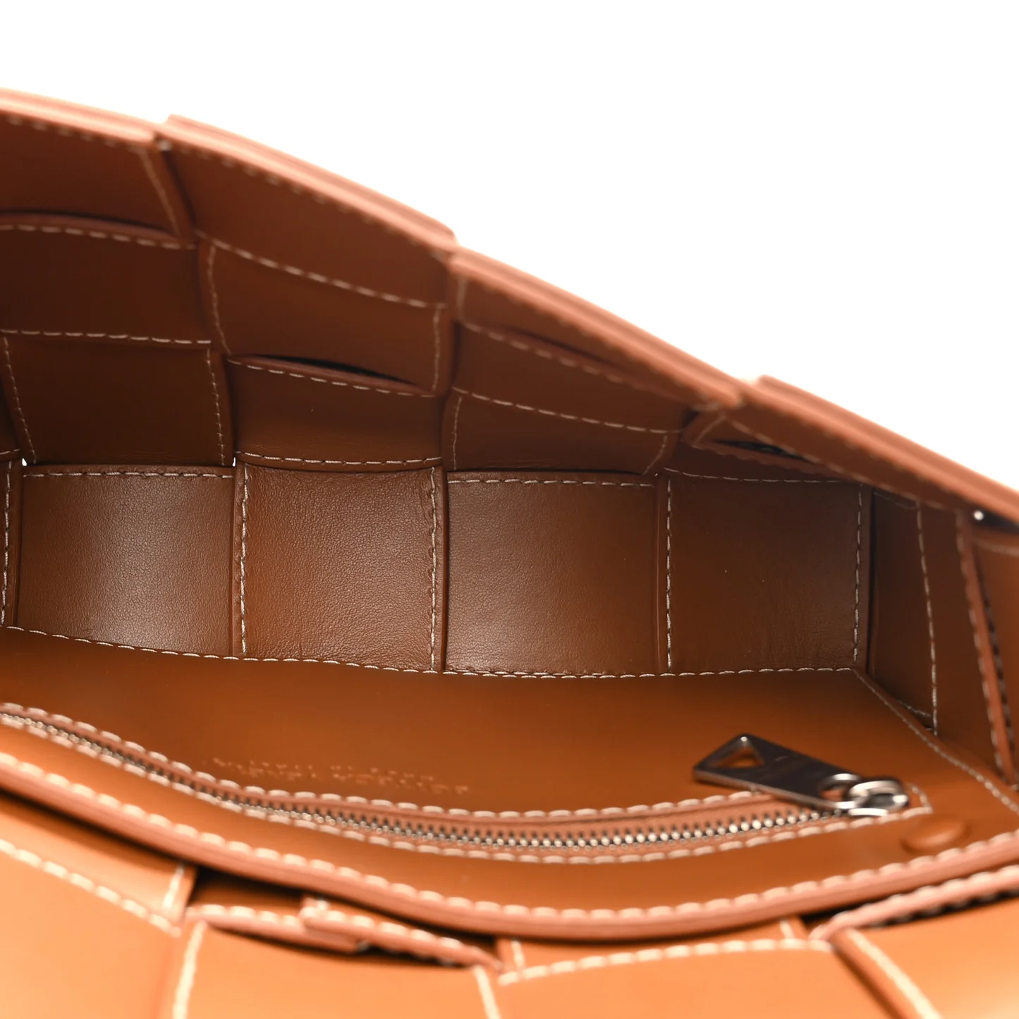 Bottega Veneta Lambskin Maxi Intrecciato Edge Stitch Cassette Crossbody Bag Wood — view 5