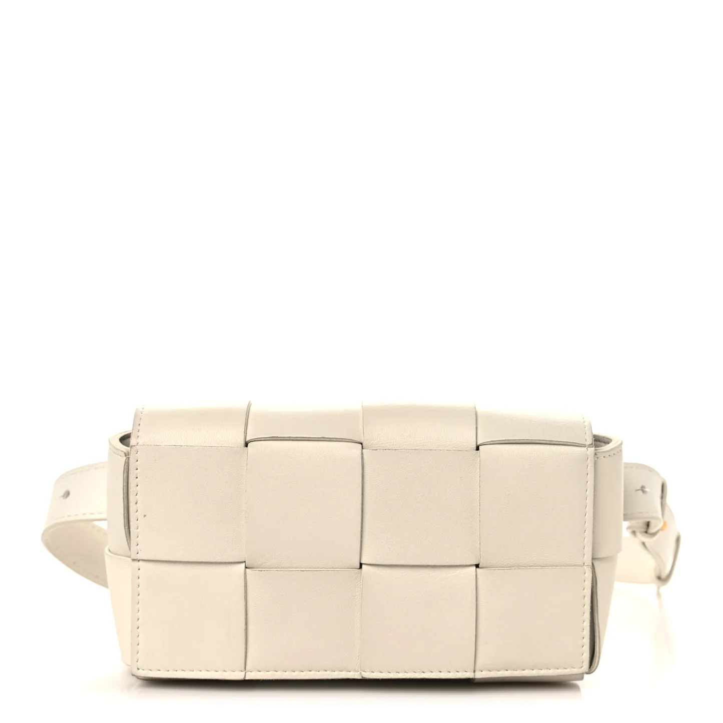 Bottega Veneta Nappa Maxi Intreccio The Belt Cassette Bag White