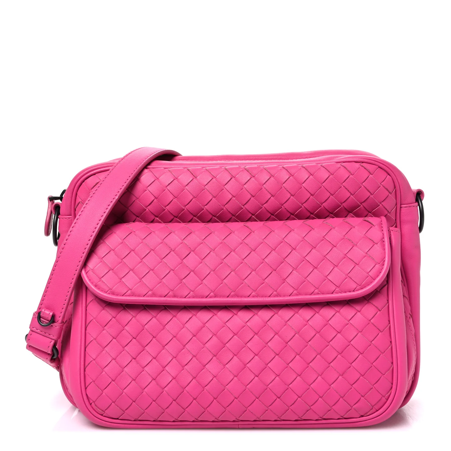 Bottega Veneta Nappa Intrecciato Messenger Bag Rosa Shock