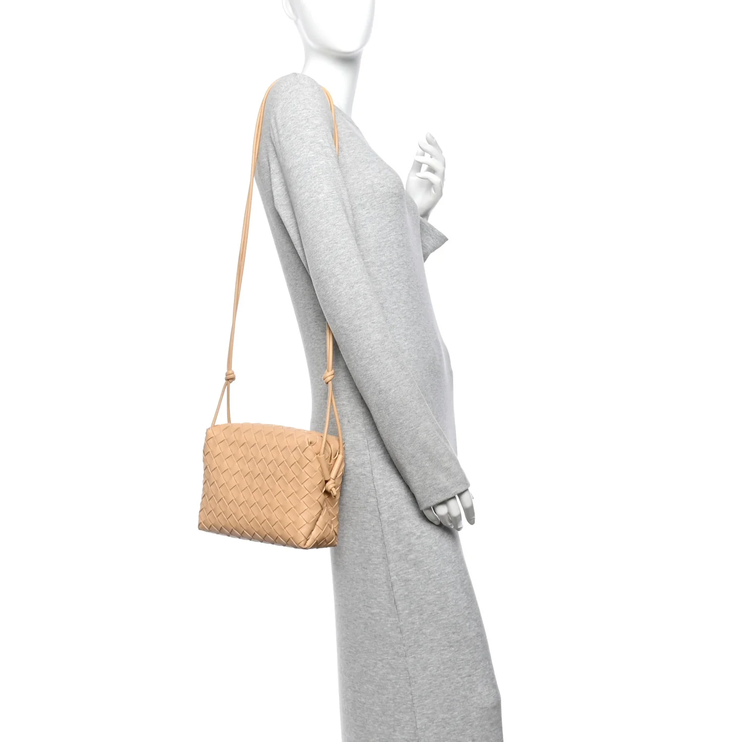 Bottega Veneta Nappa Intrecciato Small Loop Camera Bag Almond — view 3