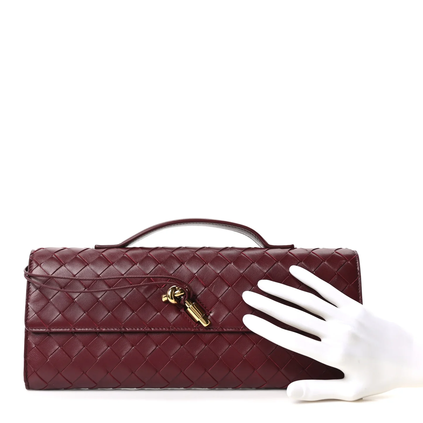 Bottega Veneta Nappa Intrecciato Long Andiamo Top Handle Clutch Barolo — view 2