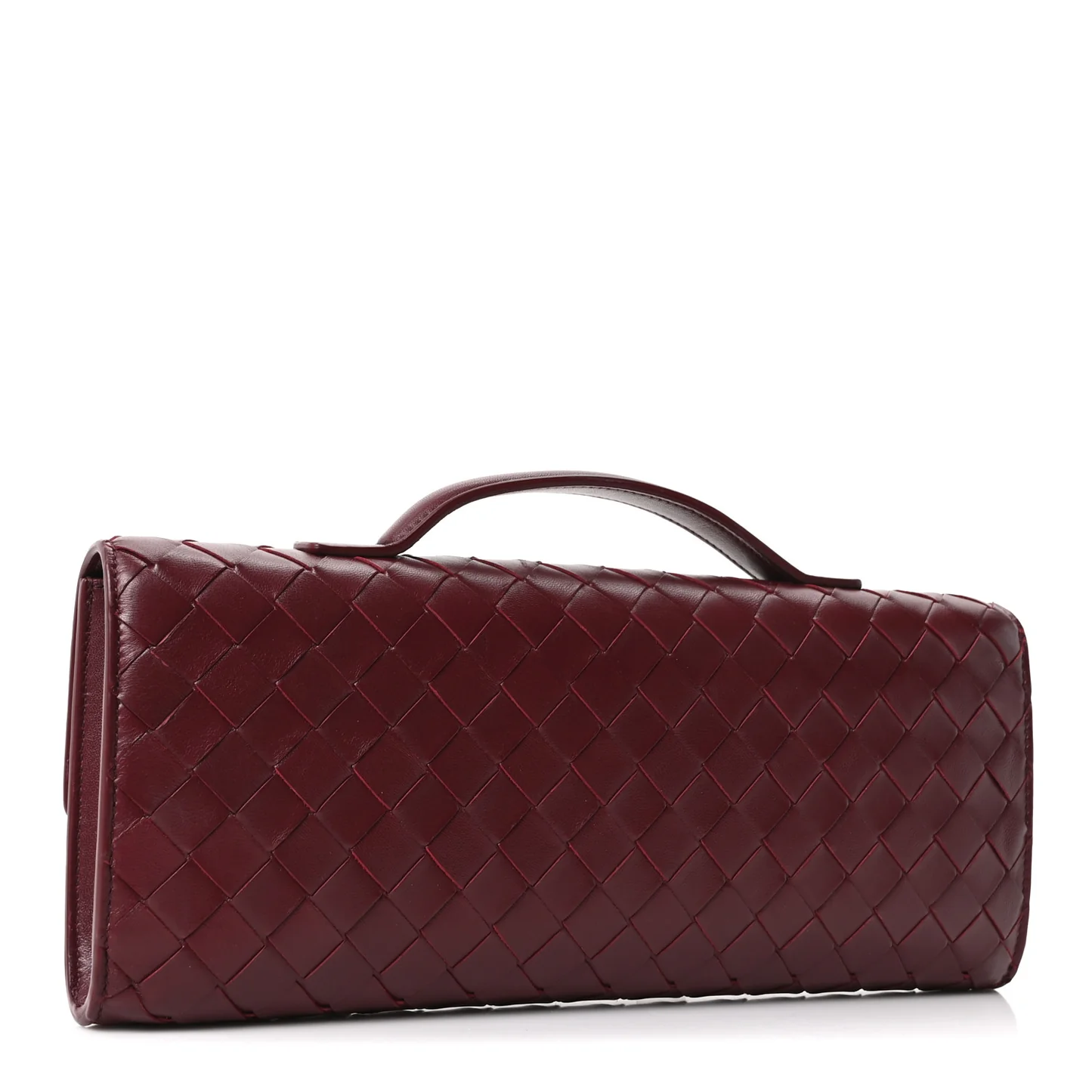 Bottega Veneta Nappa Intrecciato Long Andiamo Top Handle Clutch Barolo — view 3