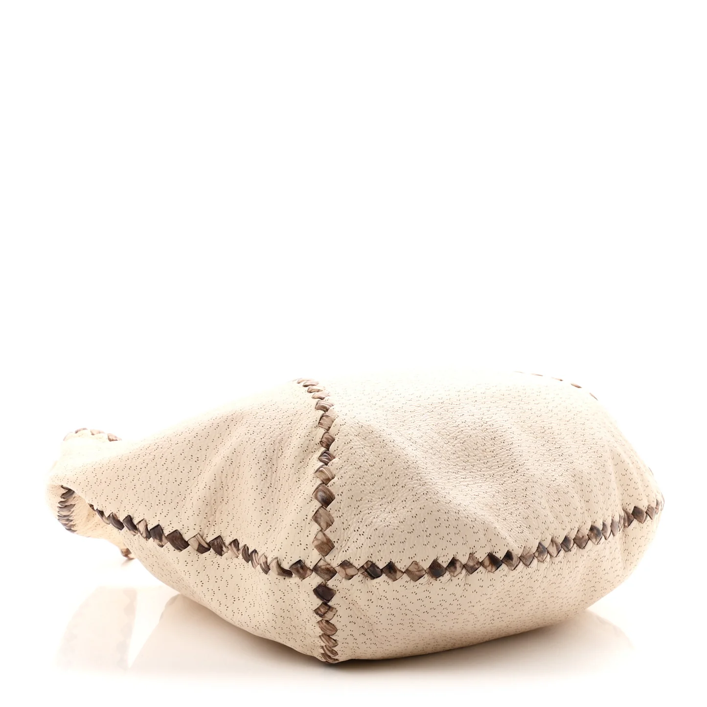 Bottega Veneta Cervo Deerskin Perforated Pekary Hobo Cream — view 4
