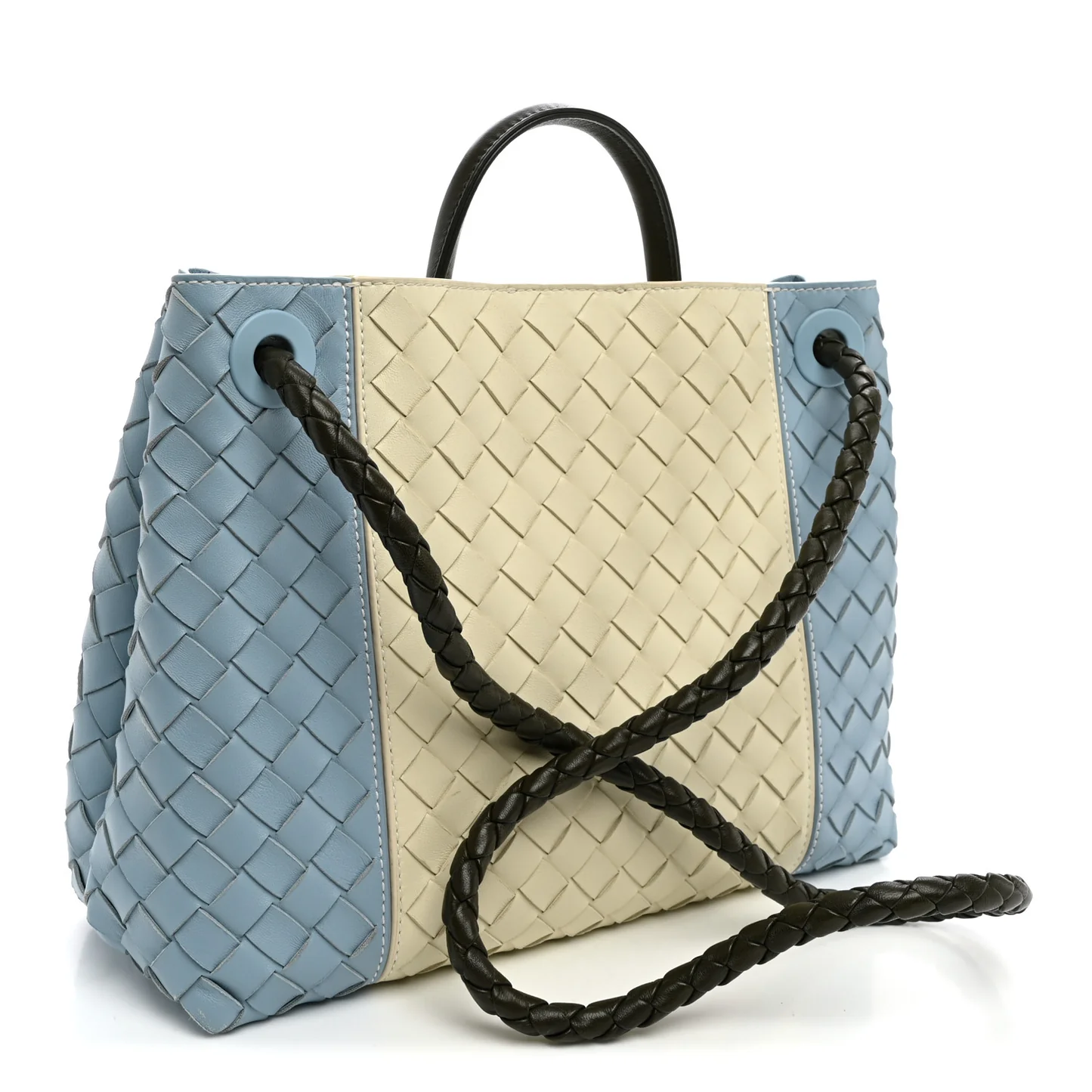 Bottega Veneta Nappa Intrecciato Medium Andiamo Shoulder Bag Sea Salt Ice Kaki — view 3