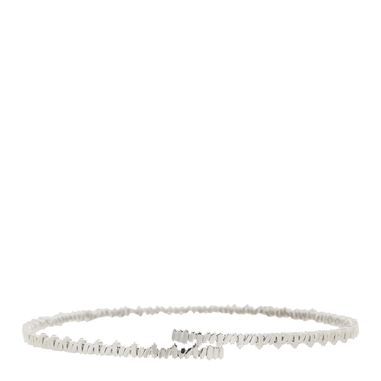 18K White Gold Diamond Classic Half Baguette Choker Necklace — view 4