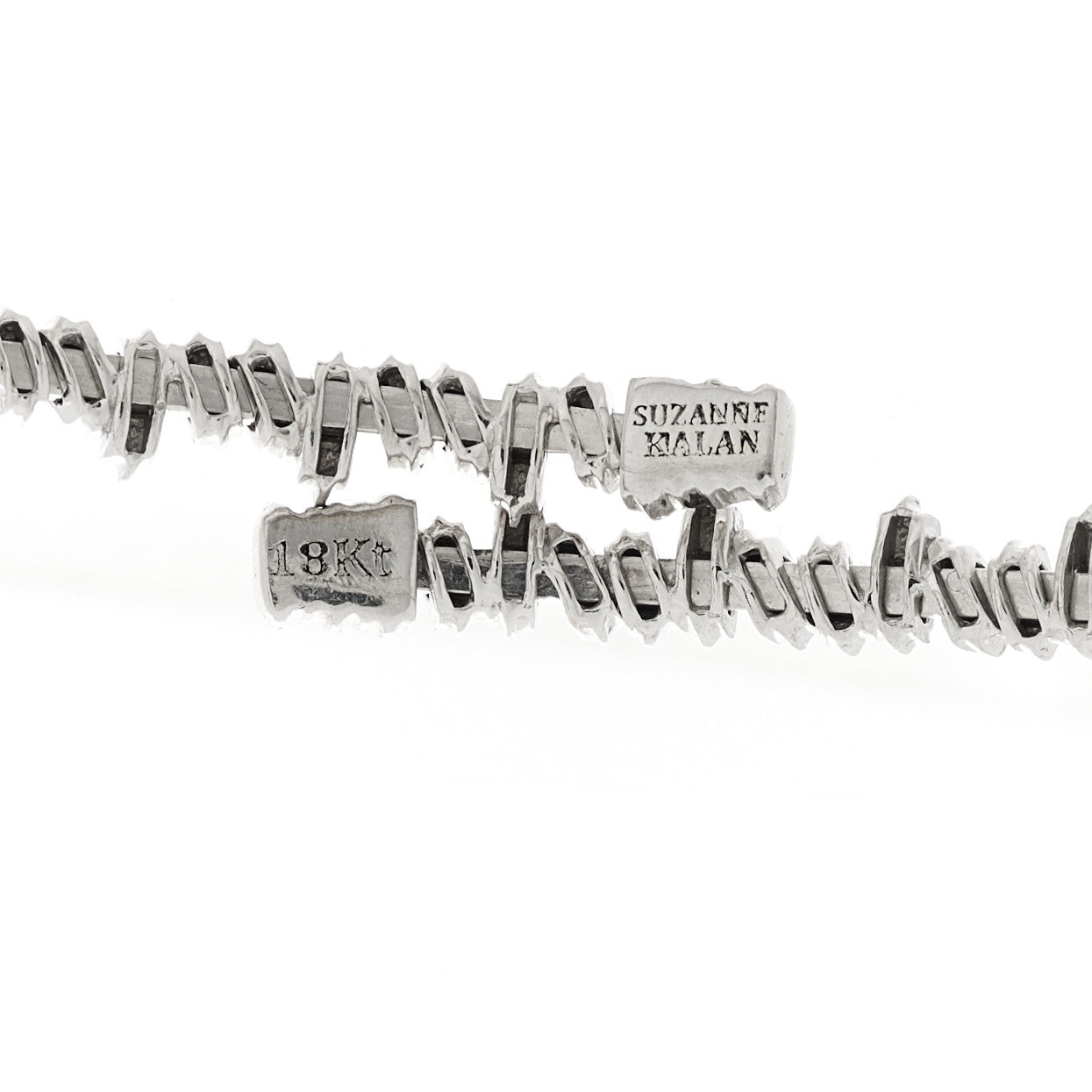 18K White Gold Diamond Classic Half Baguette Choker Necklace — view 5