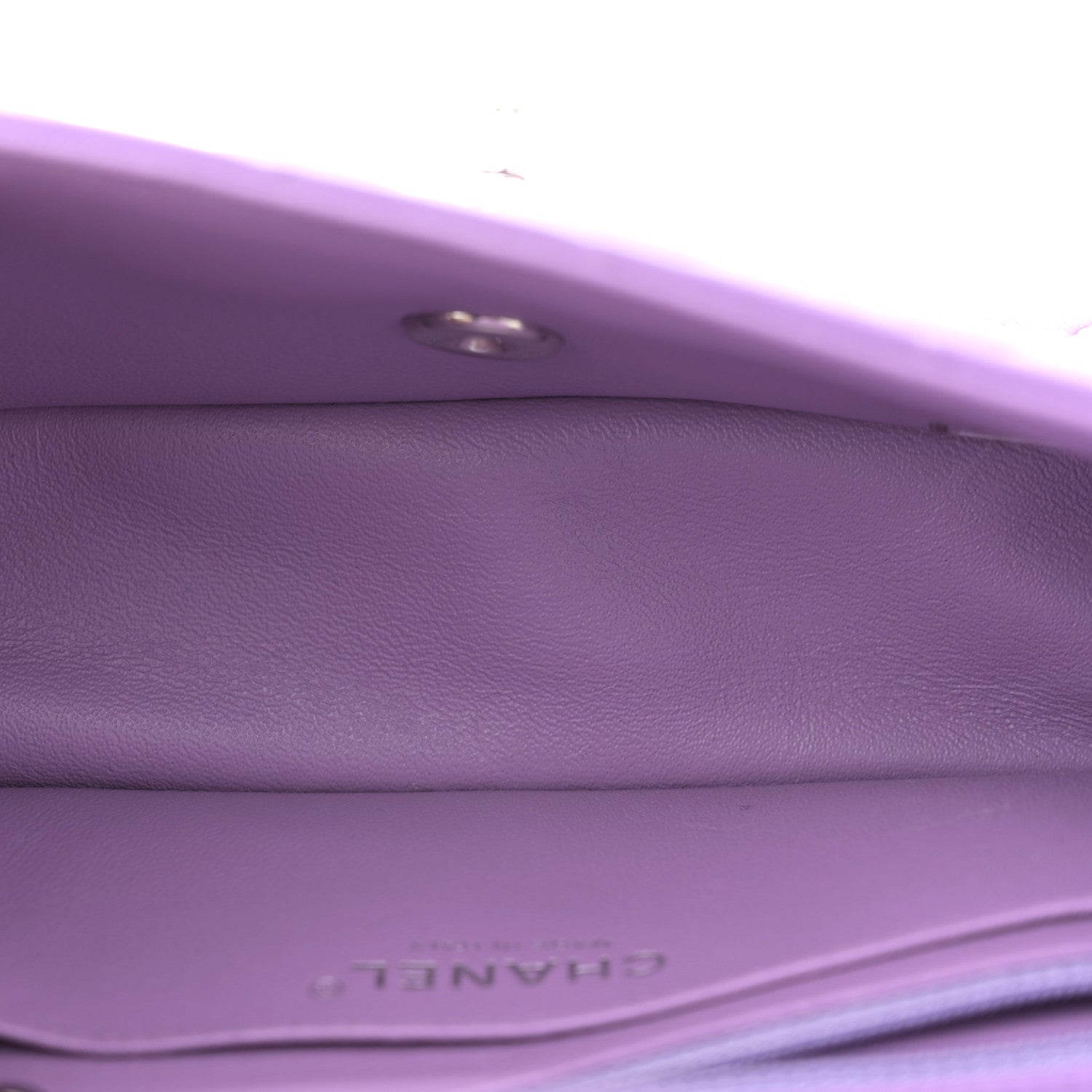 Lambskin Quilted Mini Rectangular Flap Purple — view 5
