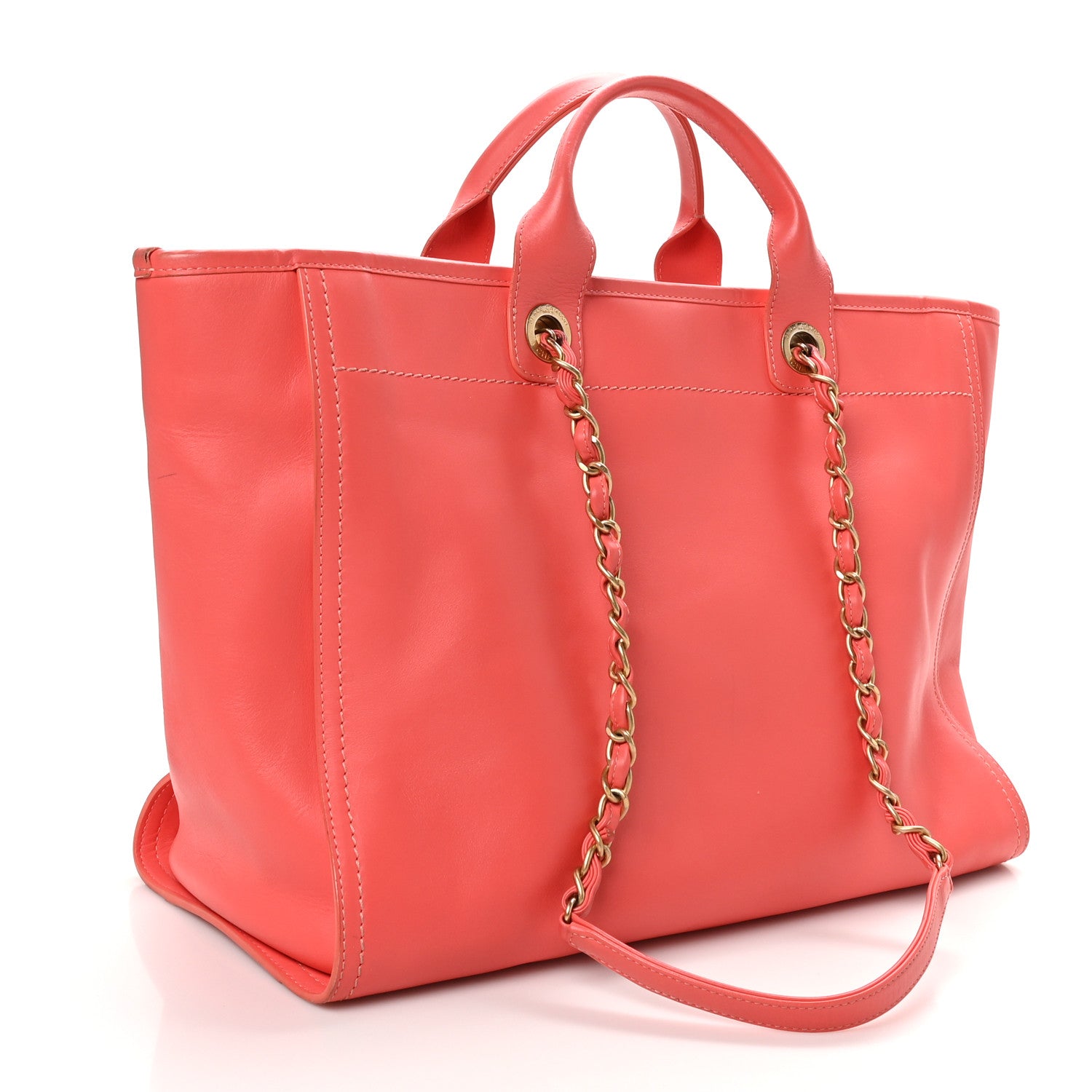 Calfskin Medium Deauville Tote Pink — view 3