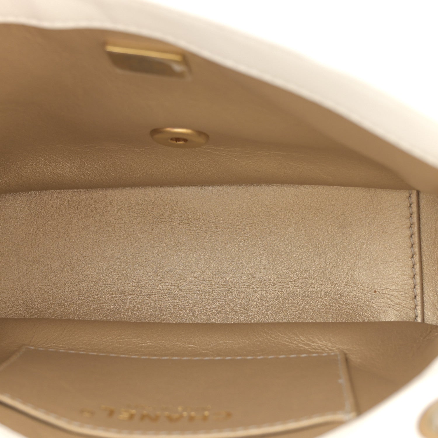 Shiny Lambskin Quilted Mini Flap White — view 5