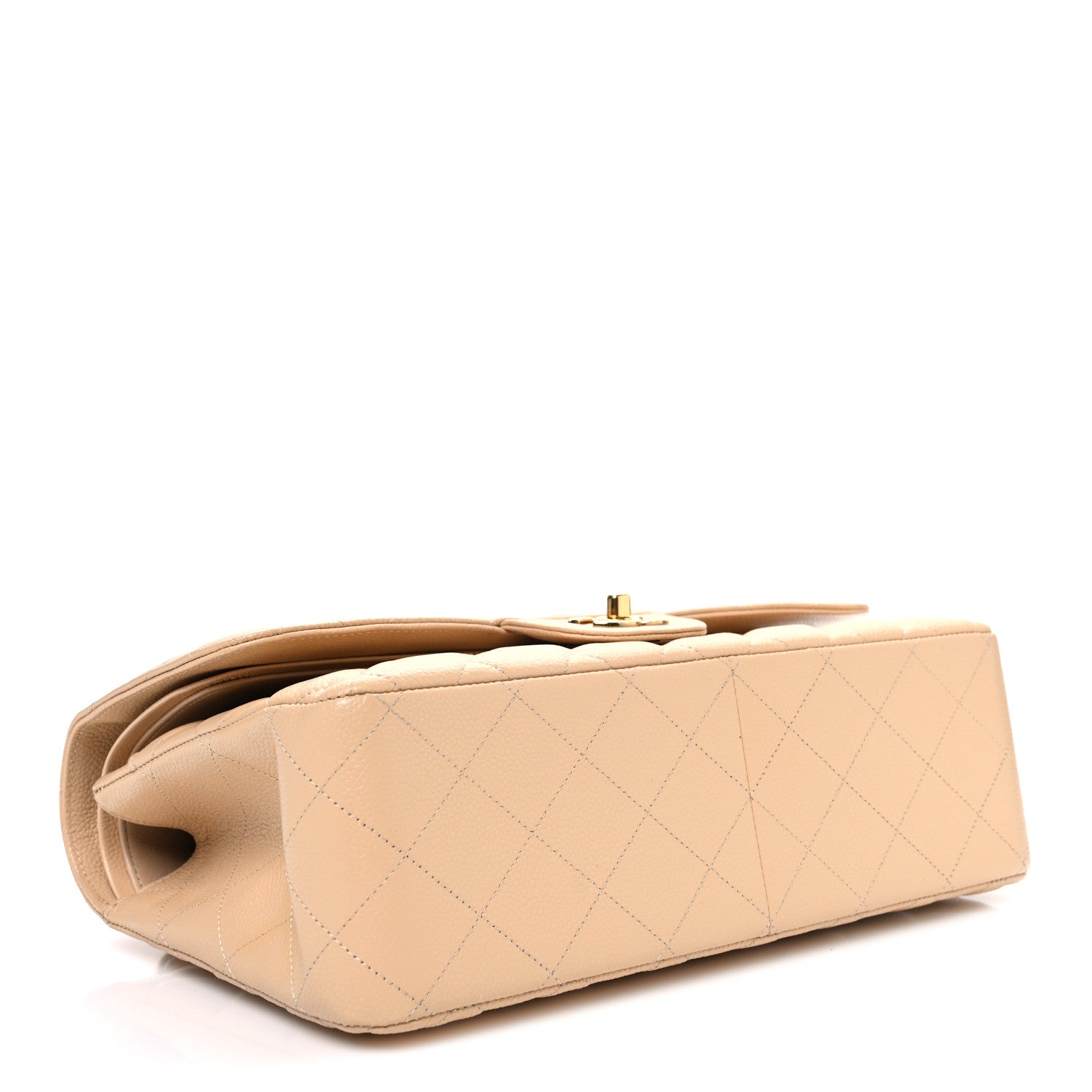Caviar Quilted Jumbo Double Flap Beige — view 4