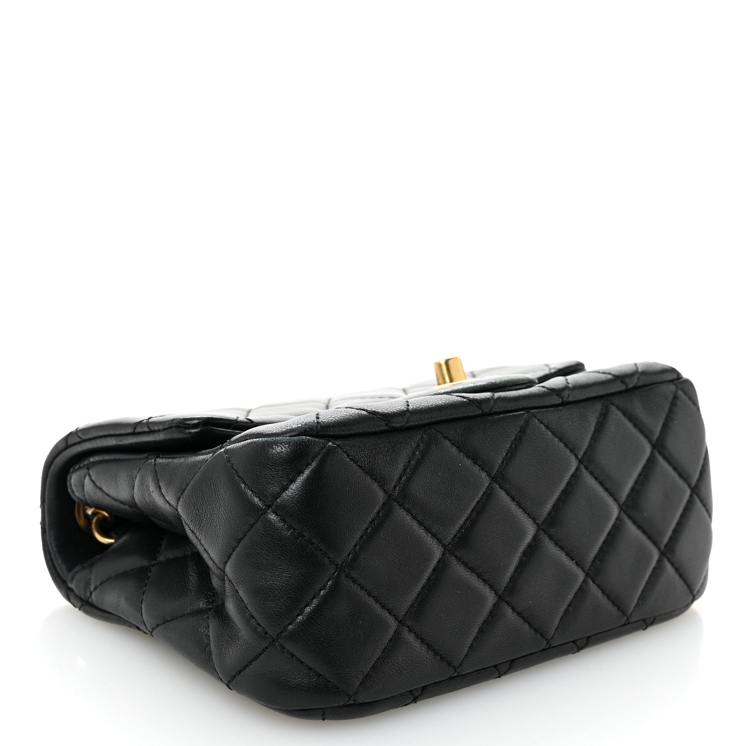 Lambskin Quilted Mini Pearl Crush Flap Black — view 4