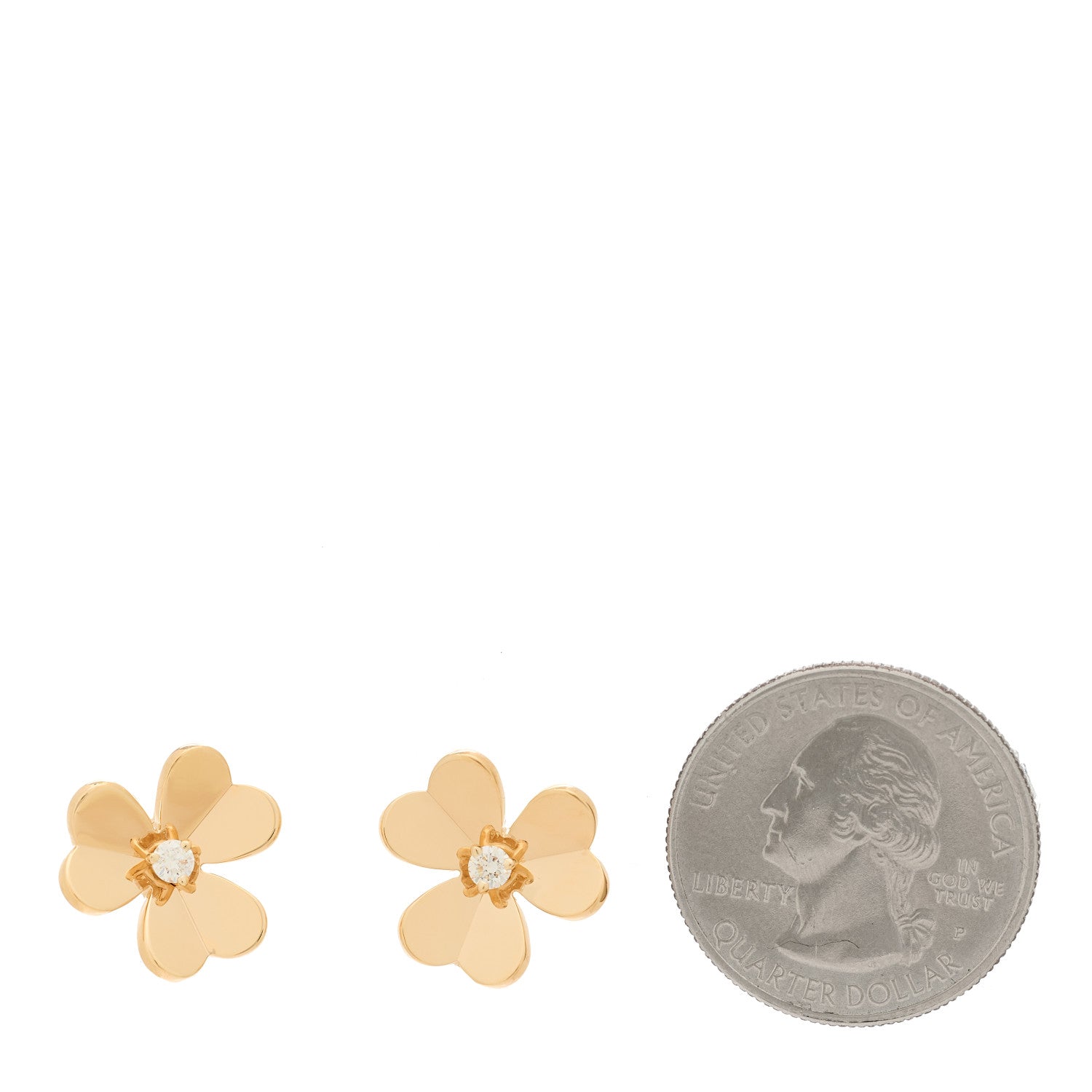18K Rose Gold Diamond Small Frivole Earrings — view 2