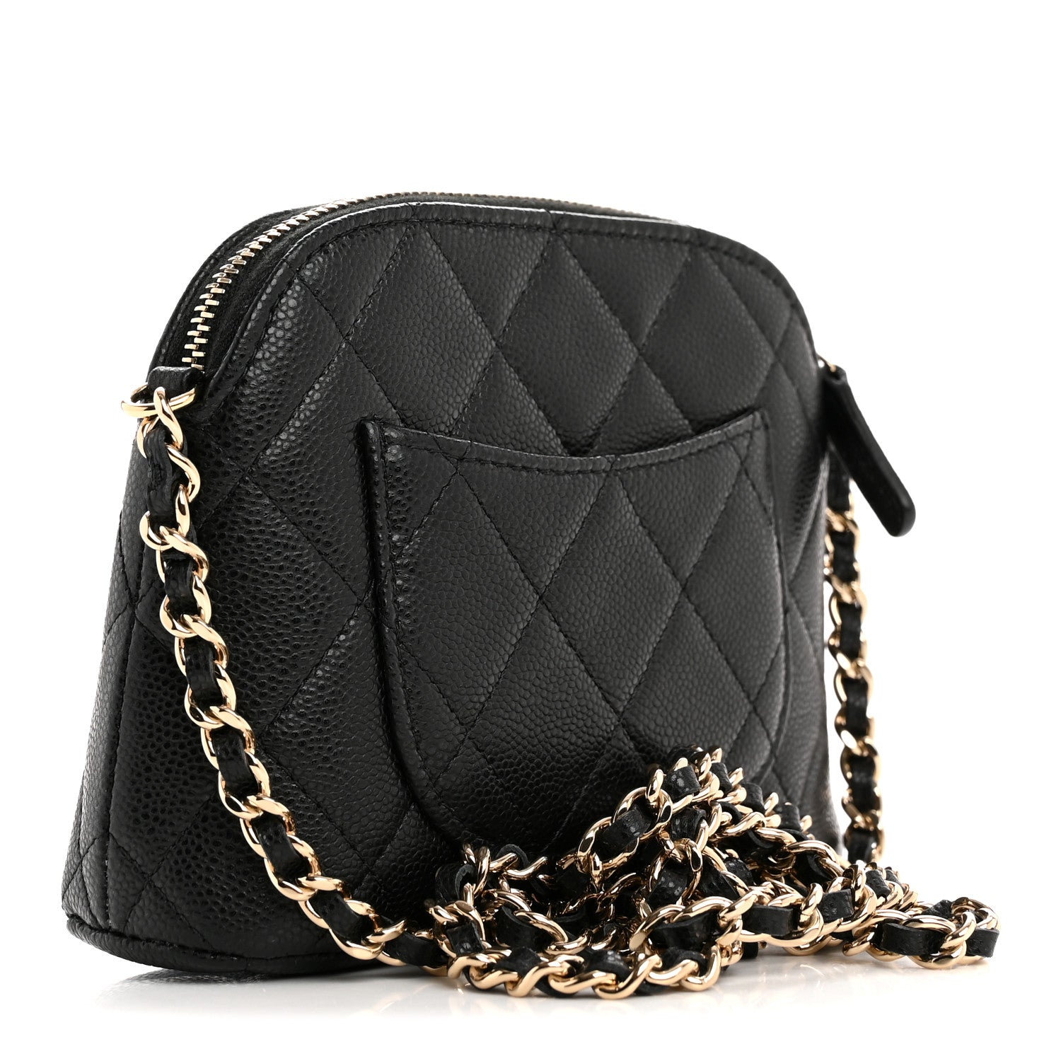 Caviar Quilted Classic Clutch With Chain Black — view 3