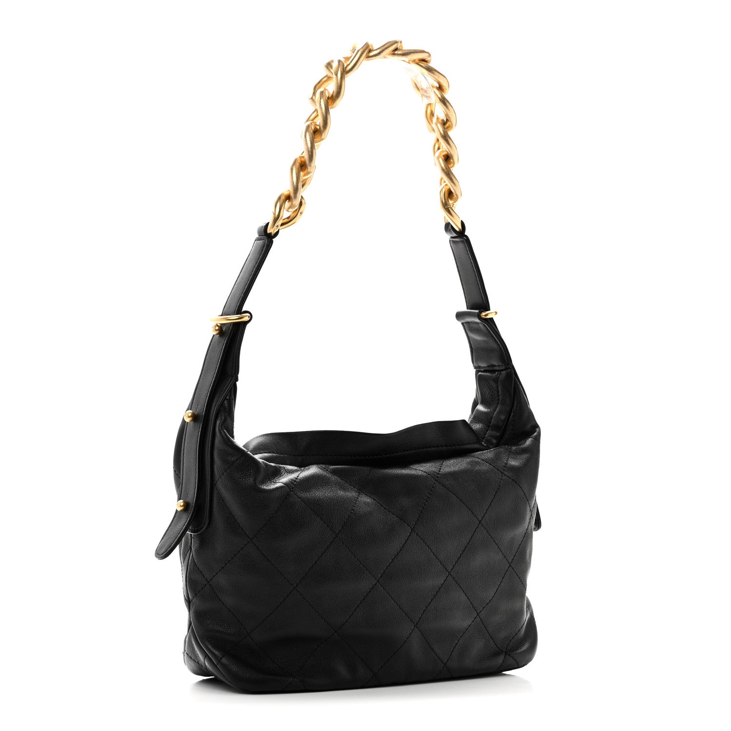 Calfskin Quilted Daily Hobo Black — view 3