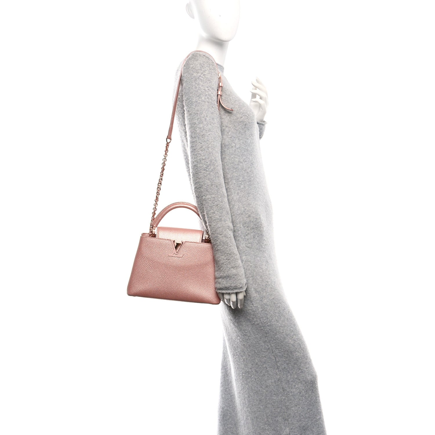 Metallic Taurillon Capucines BB Pearly Pink — view 2