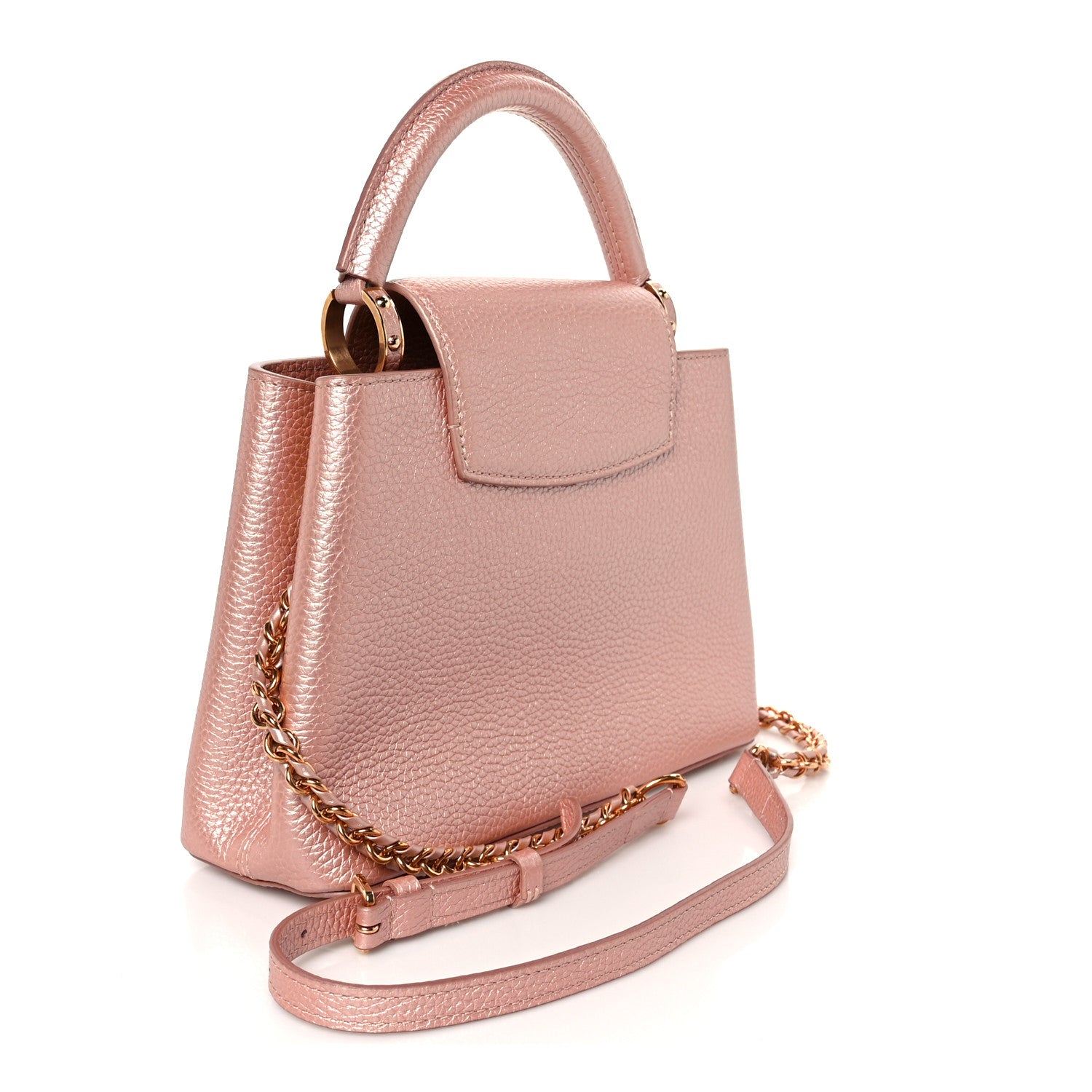 Metallic Taurillon Capucines BB Pearly Pink — view 3