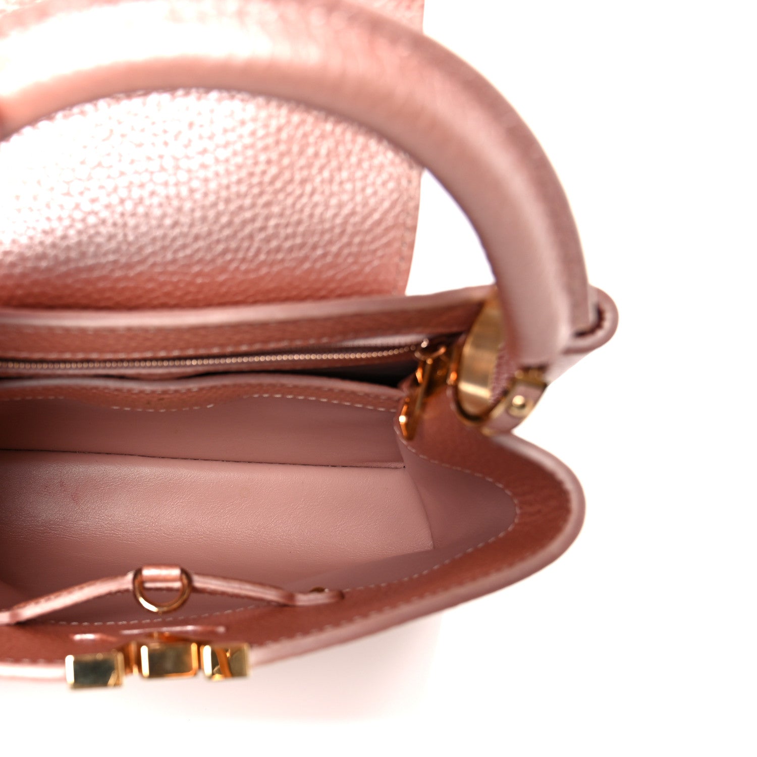 Metallic Taurillon Capucines BB Pearly Pink — view 5