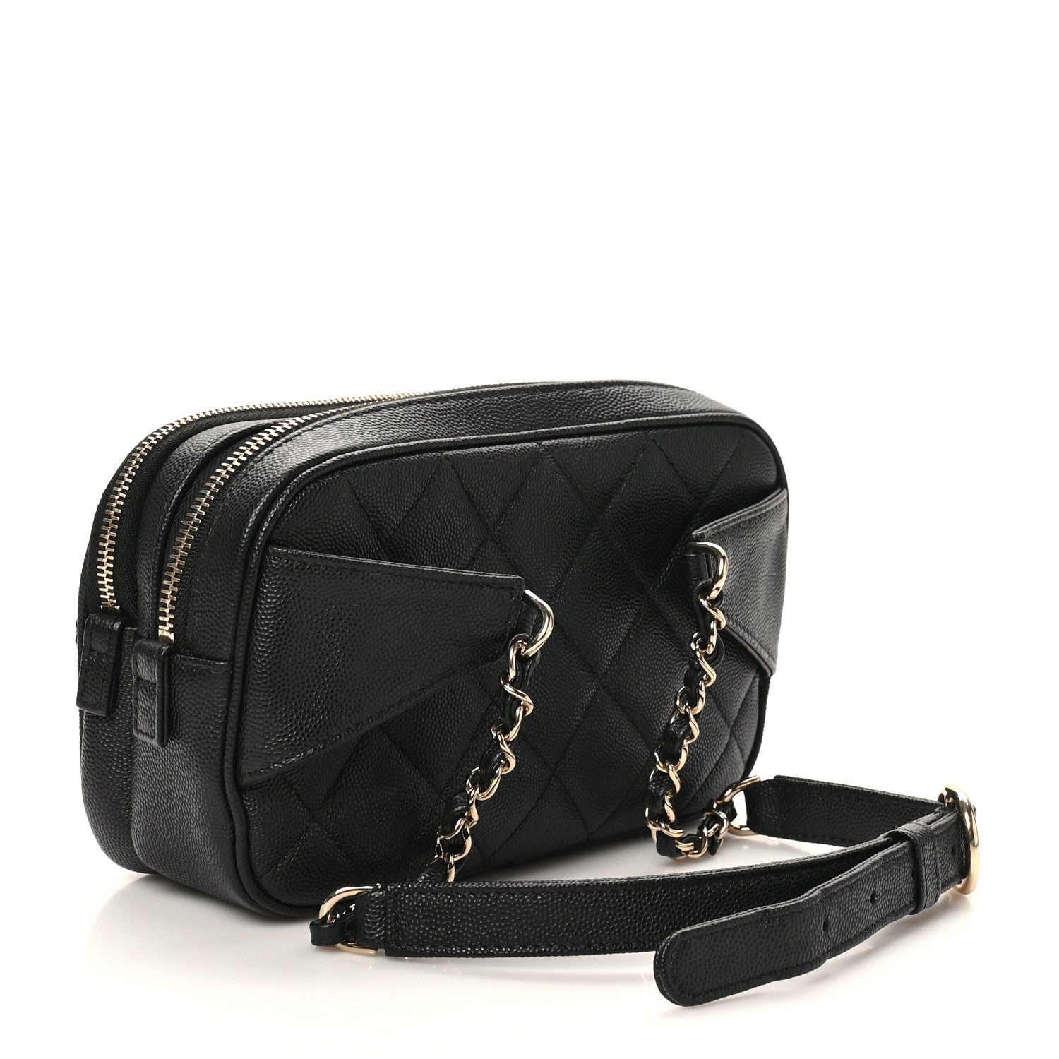 Caviar Quilted Waist Bag With Pouch Black — view 4