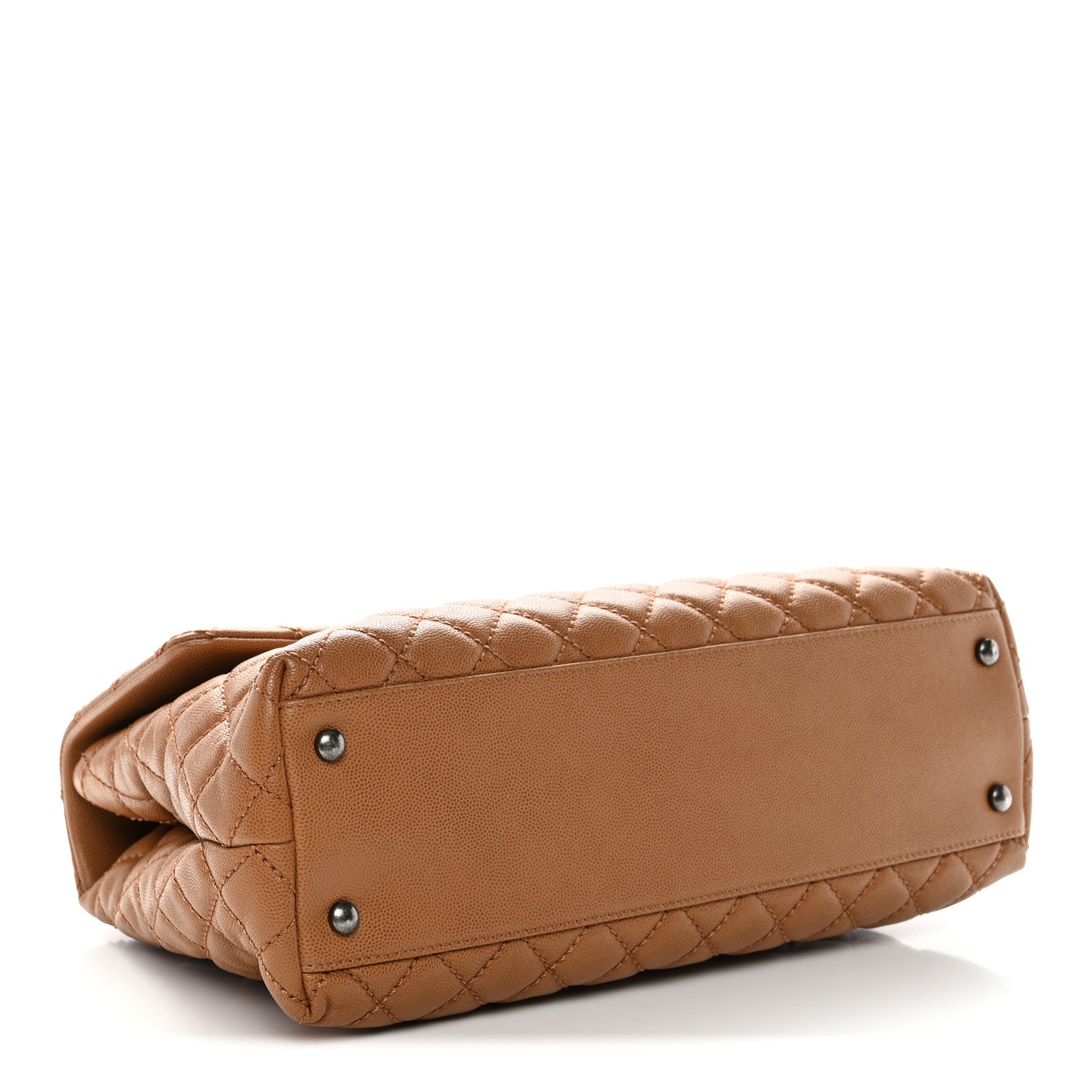Caviar Quilted Medium Coco Handle Flap Camel — view 4