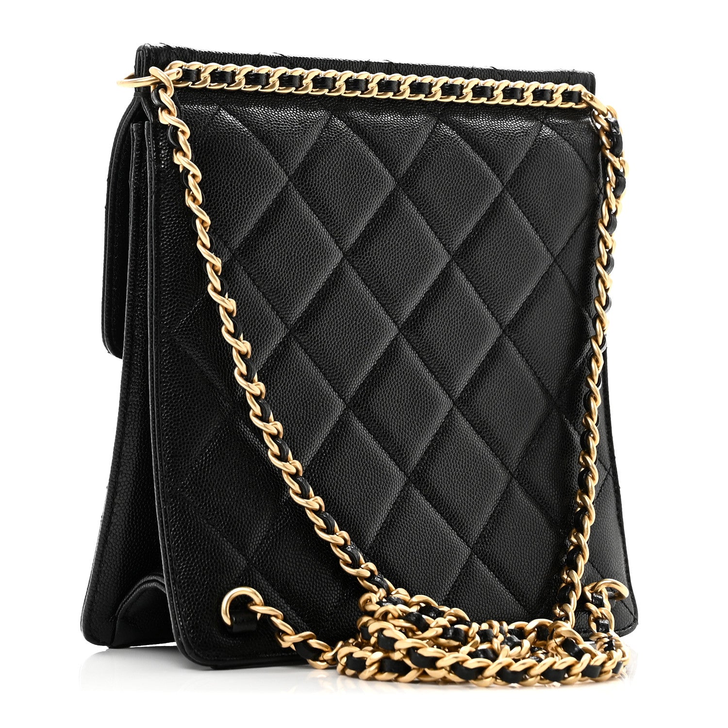 Caviar Quilted Multi Chain Backpack Black — view 3