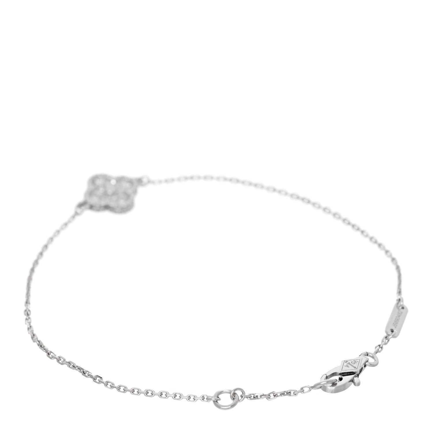 18K White Gold Diamond Sweet Alhambra Bracelet — view 2