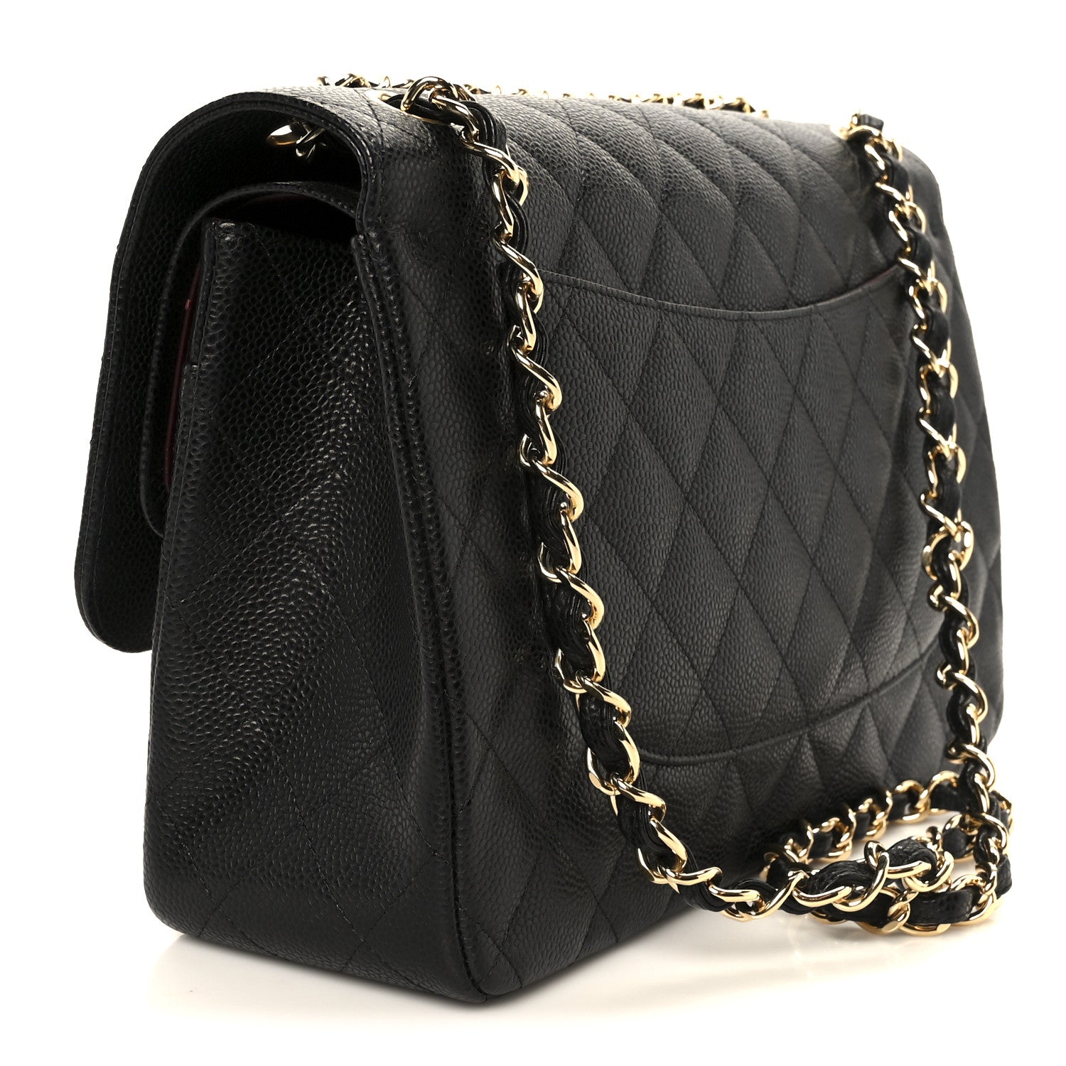 Caviar Quilted Jumbo Double Flap Black — view 3