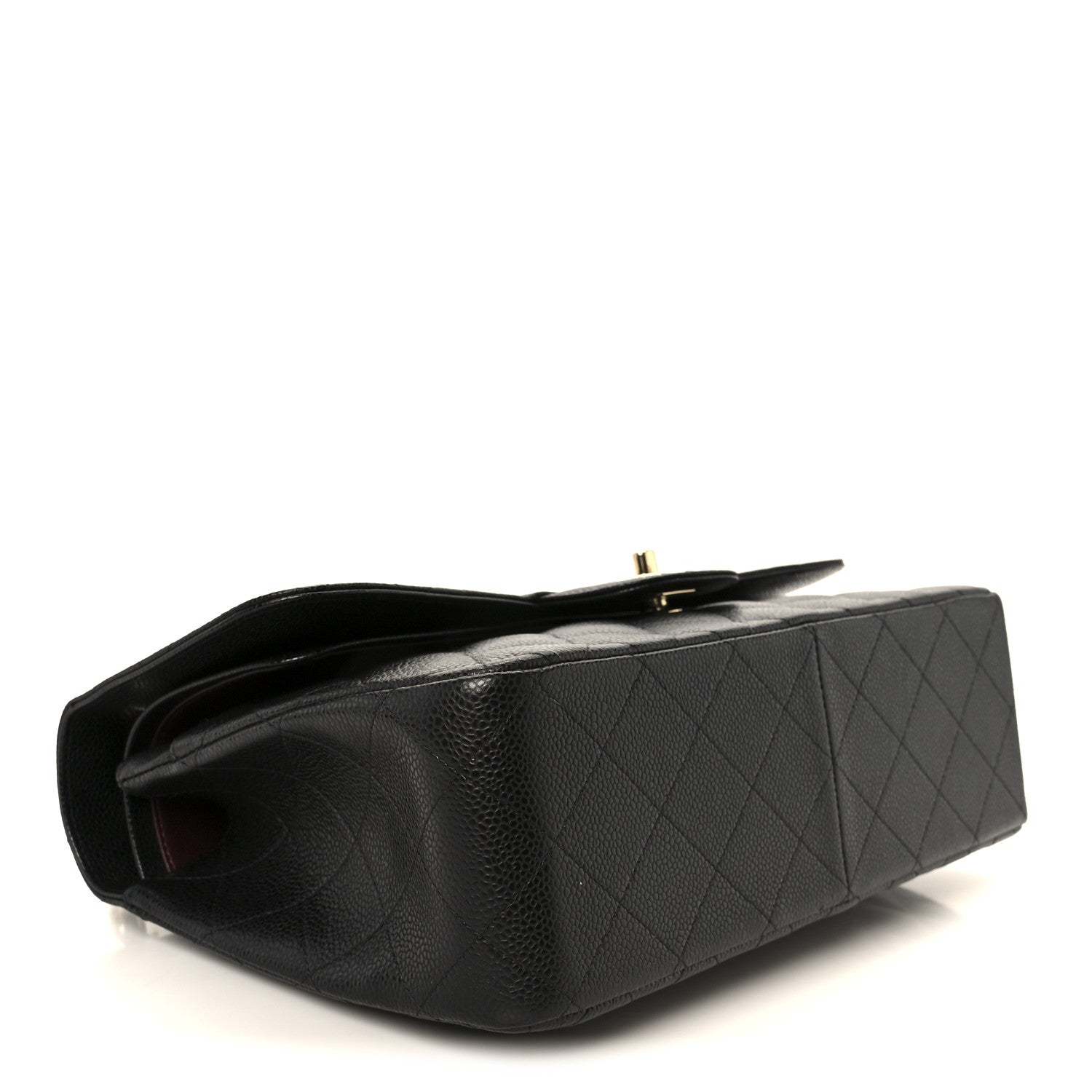 Caviar Quilted Jumbo Double Flap Black — view 4
