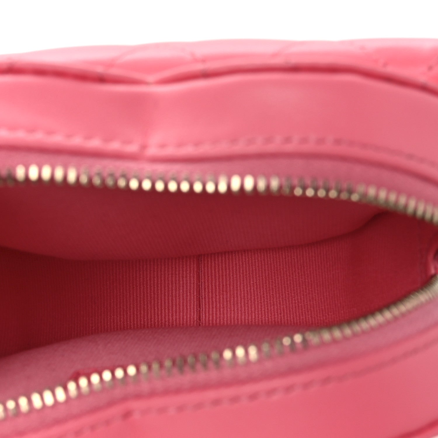 Lambskin Quilted CC In Love Heart Waist Belt Bag With Chain Pink — view 5