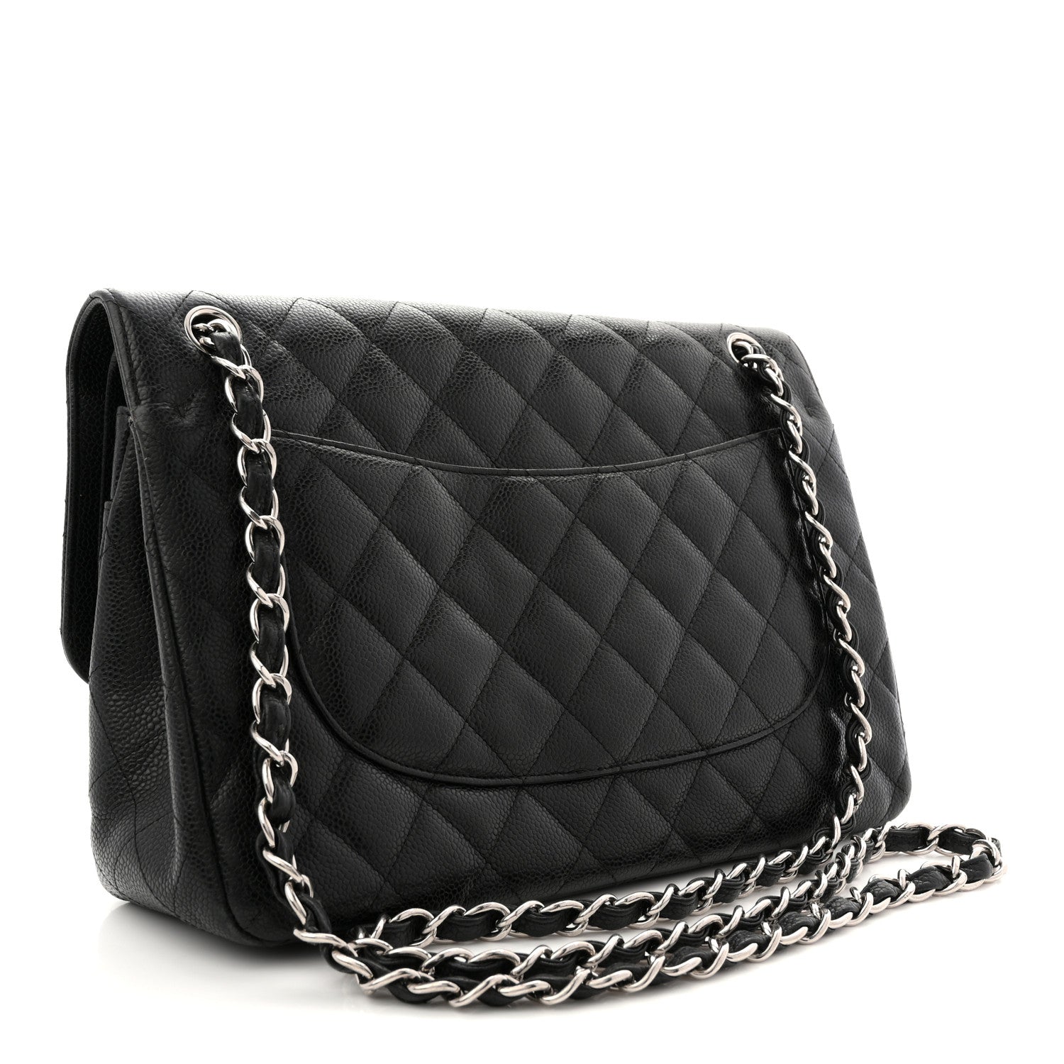 Caviar Quilted Jumbo Double Flap Black — view 3