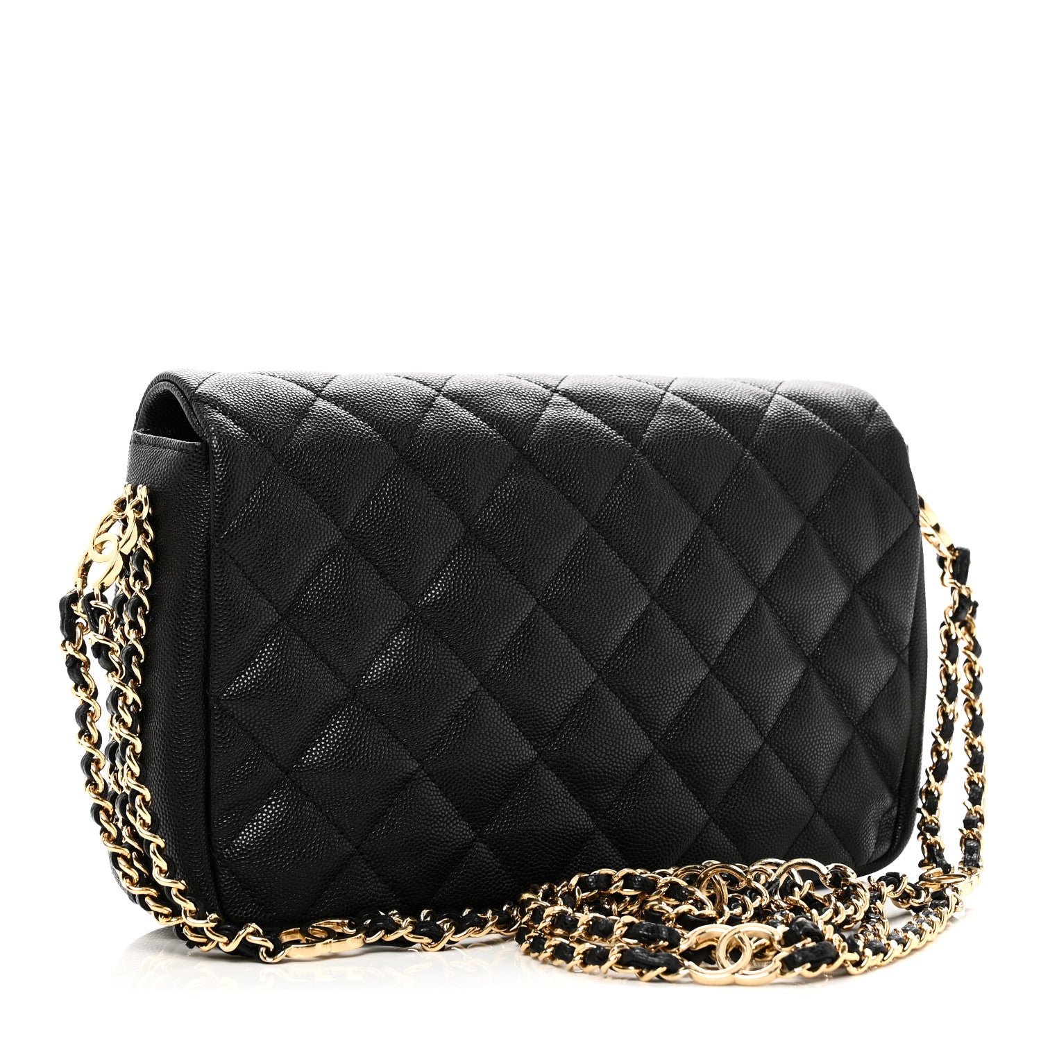 Caviar Quilted Small CC You Flap Black — view 3