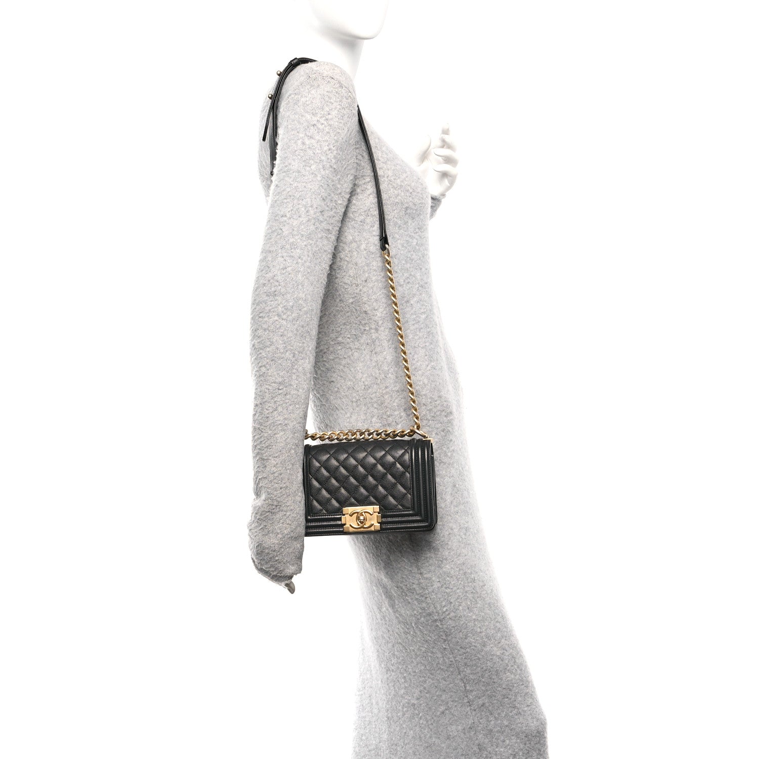 Caviar Quilted Small Boy Flap Black — view 2