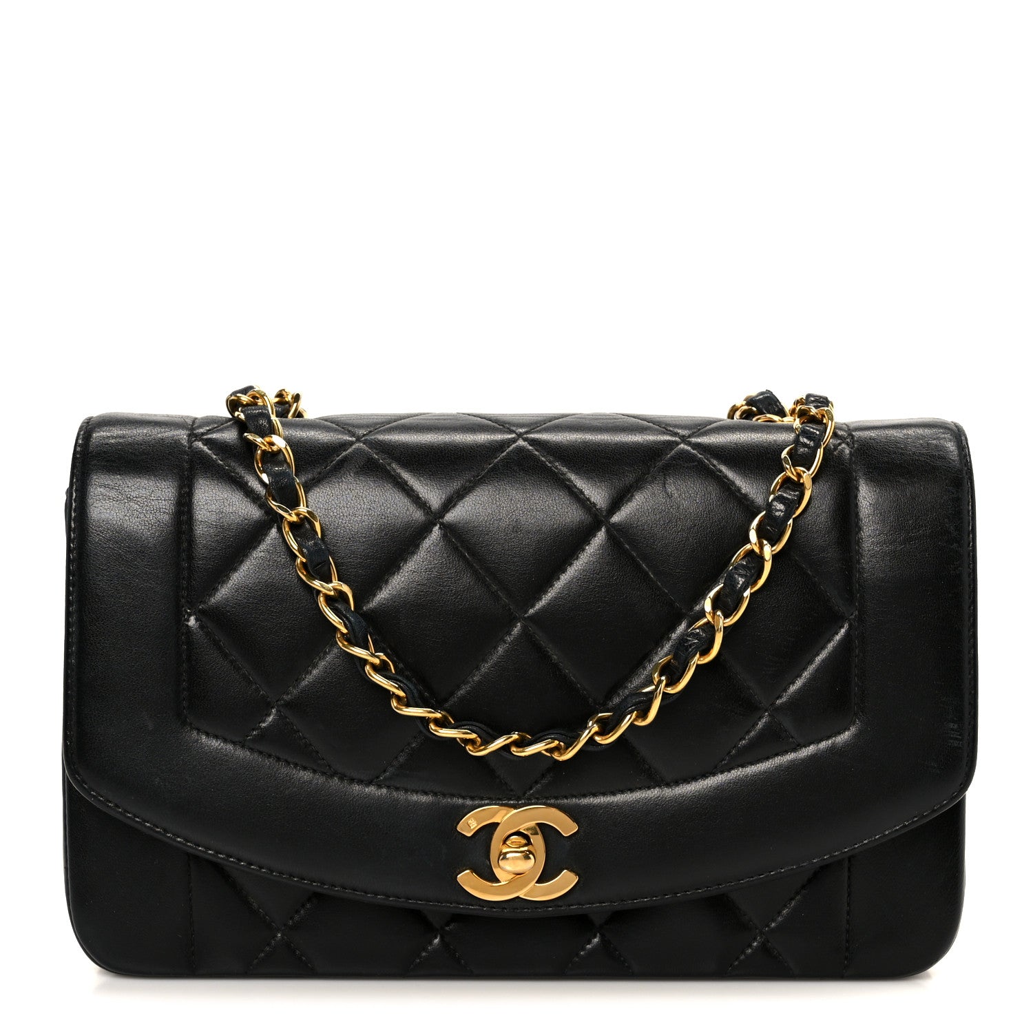 Lambskin Quilted Small Single Flap Black