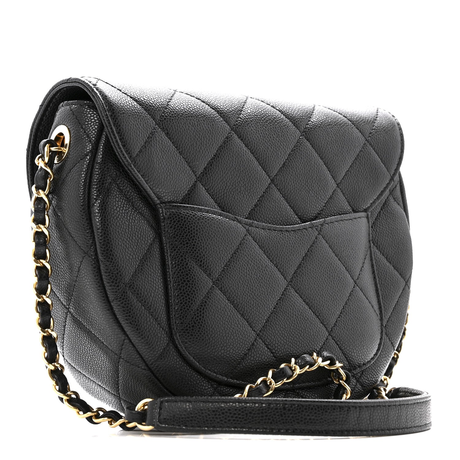 Caviar Quilted Small Messenger Flap Black — view 3