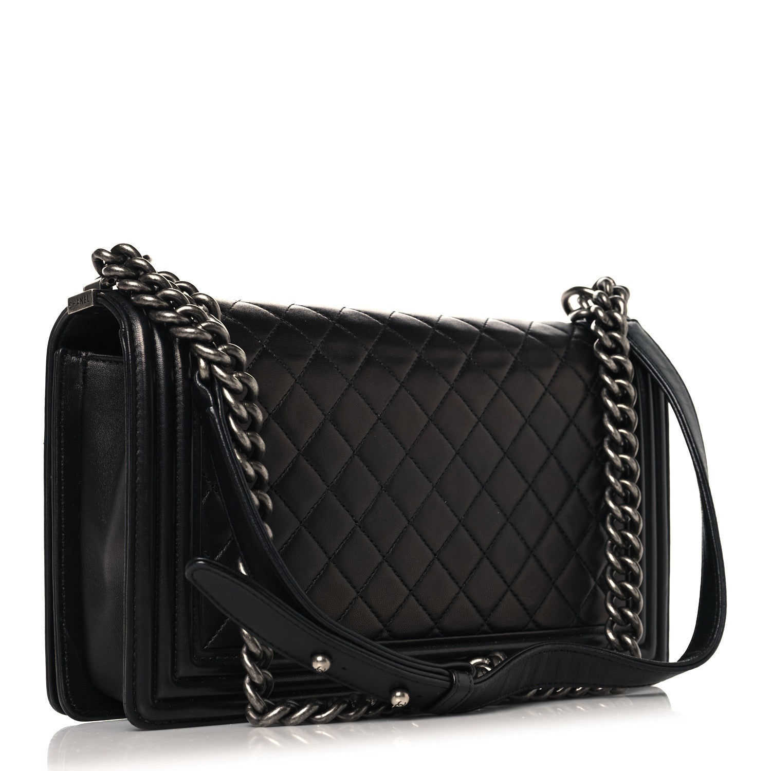 Lambskin Quilted New Medium Boy Flap Black — view 3