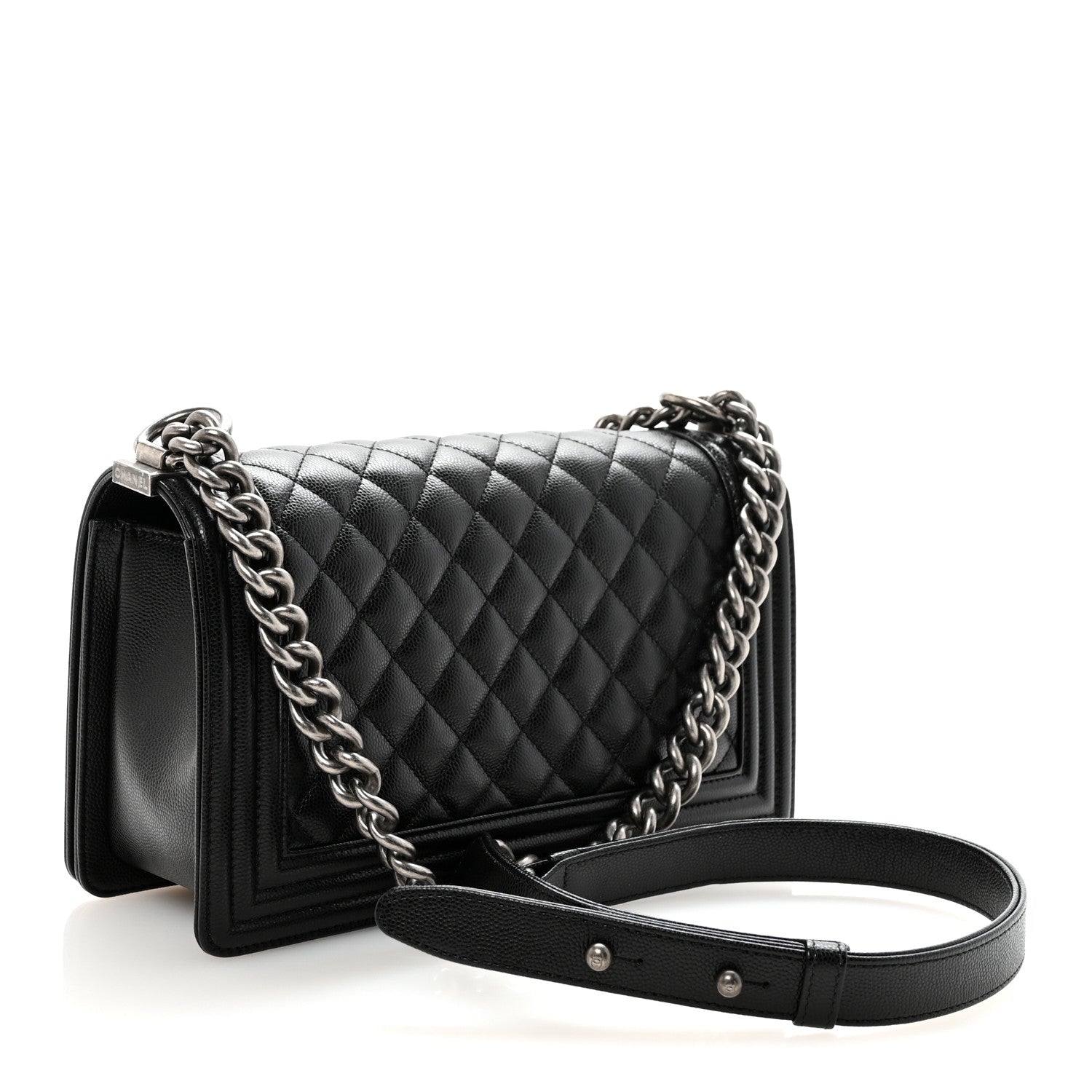 Caviar Quilted Medium Boy Flap Black — view 3