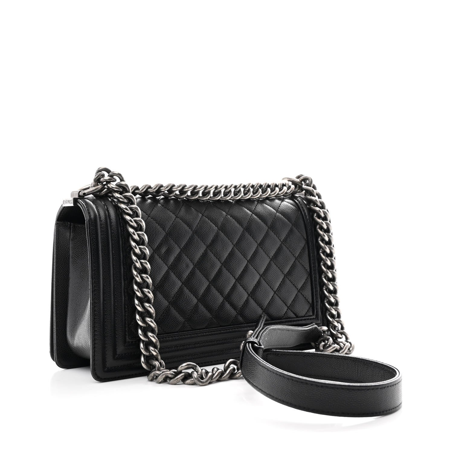 Caviar Quilted Medium Boy Flap Black — view 2