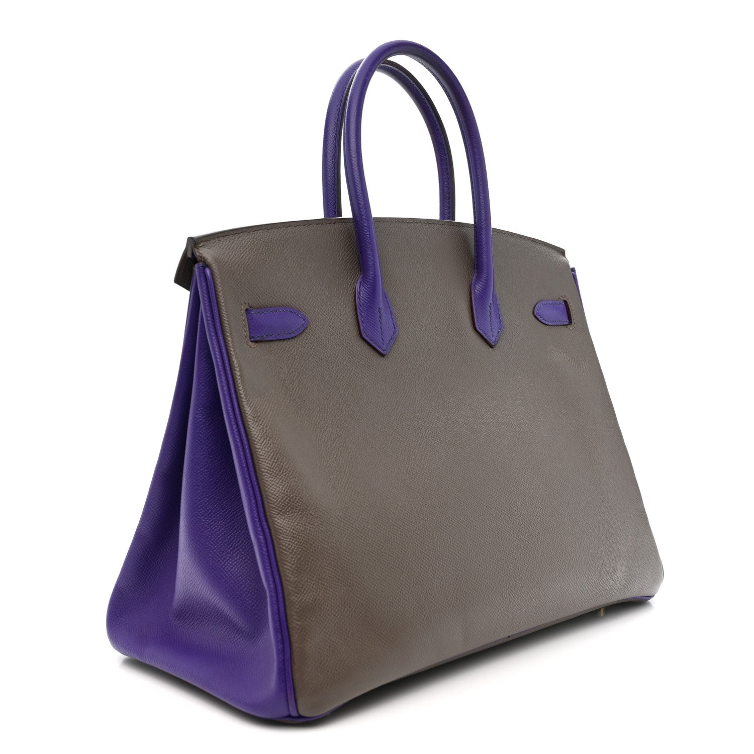 Epsom Bi-Color Horseshoe Birkin 35 Etain Crocus — view 2