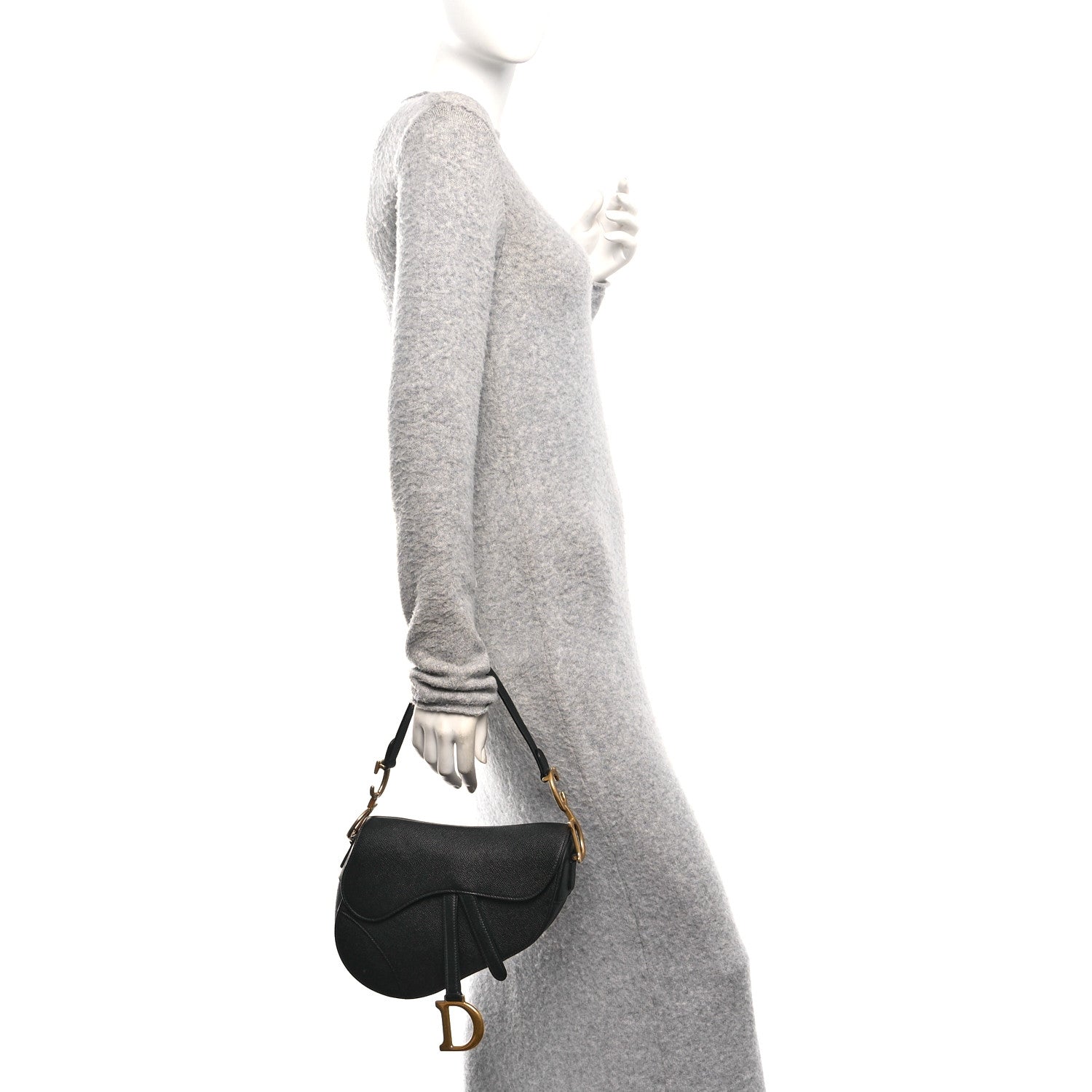 Grained Calfskin Saddle Bag Black — view 2