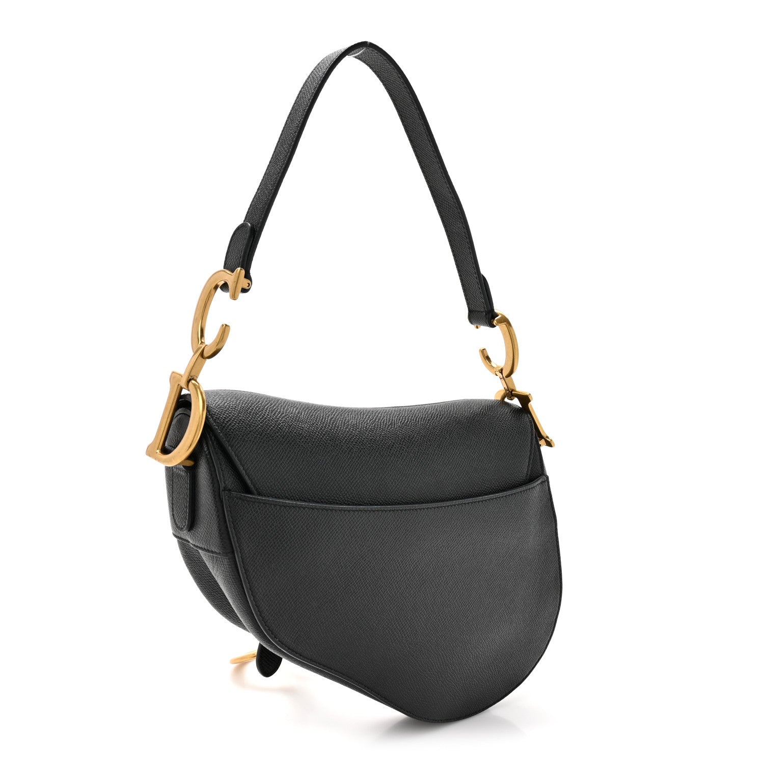 Grained Calfskin Saddle Bag Black — view 3